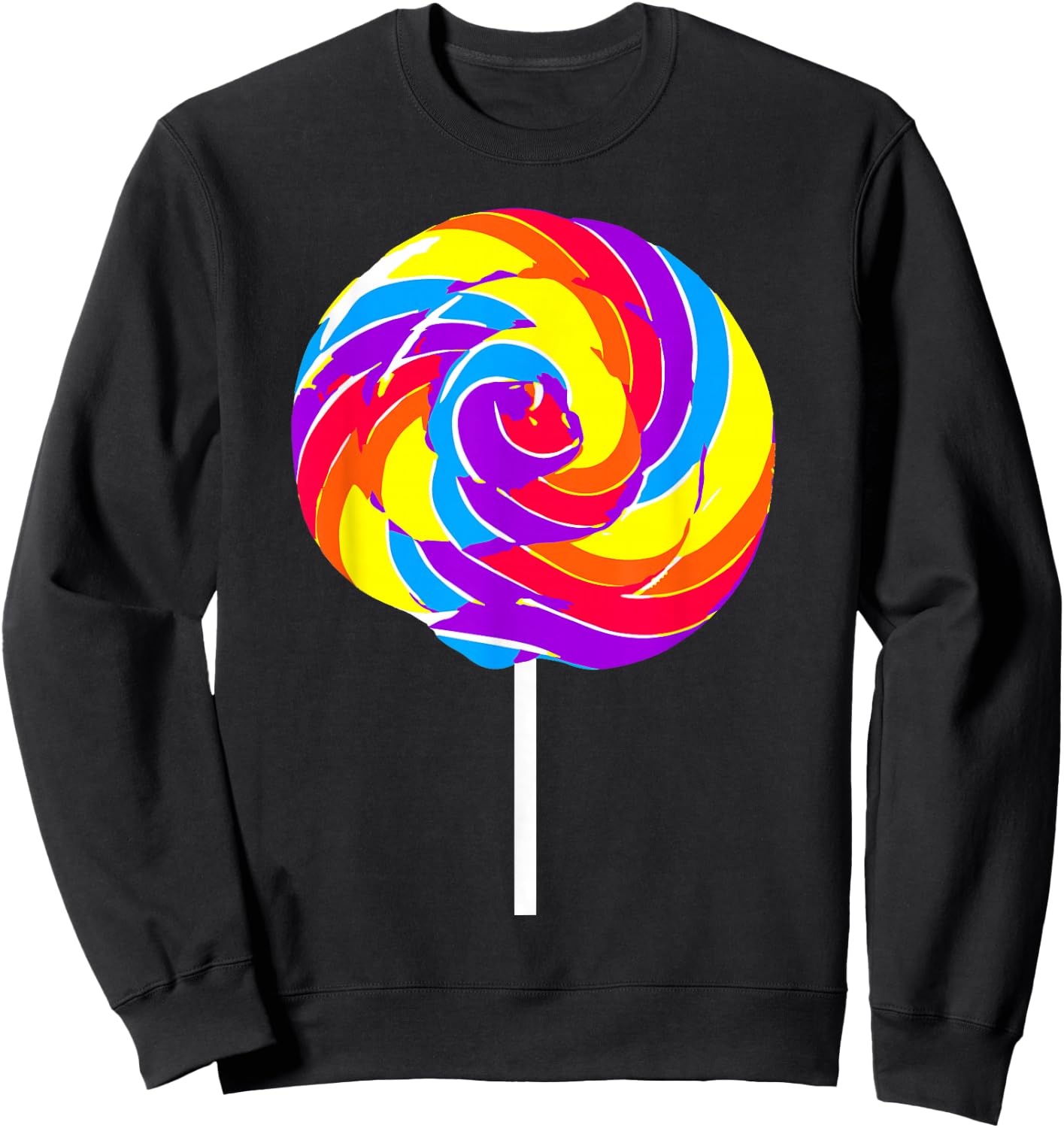 Lollipop Costume Halloween Rainbow Sucker Candy Birthday Sweatshirt - Sweatshirt | Black
