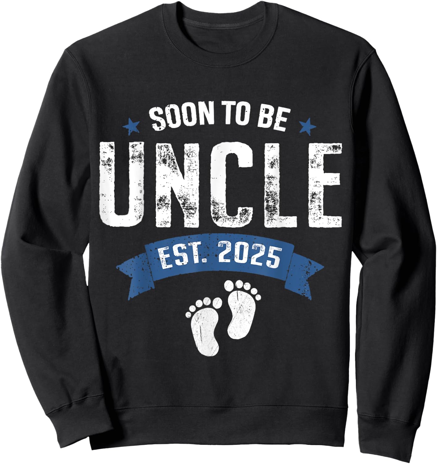 Soon To Be Uncle Est. 2025 Retro Pregnancy Announcement Sweatshirt - Sweatshirt | Black