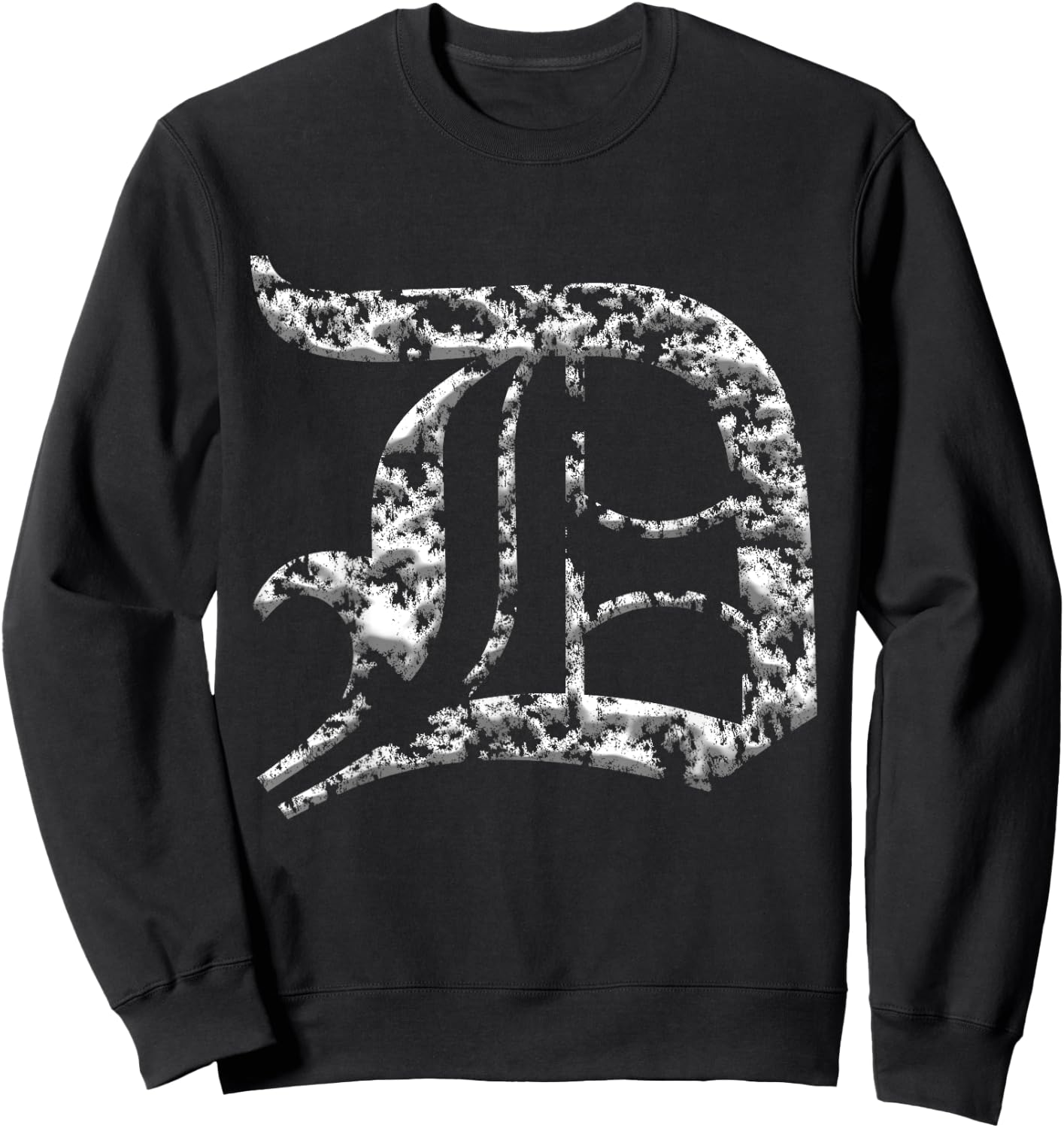 Distressed 3D Old English D for Detroit Sweatshirt - Sweatshirt | Black
