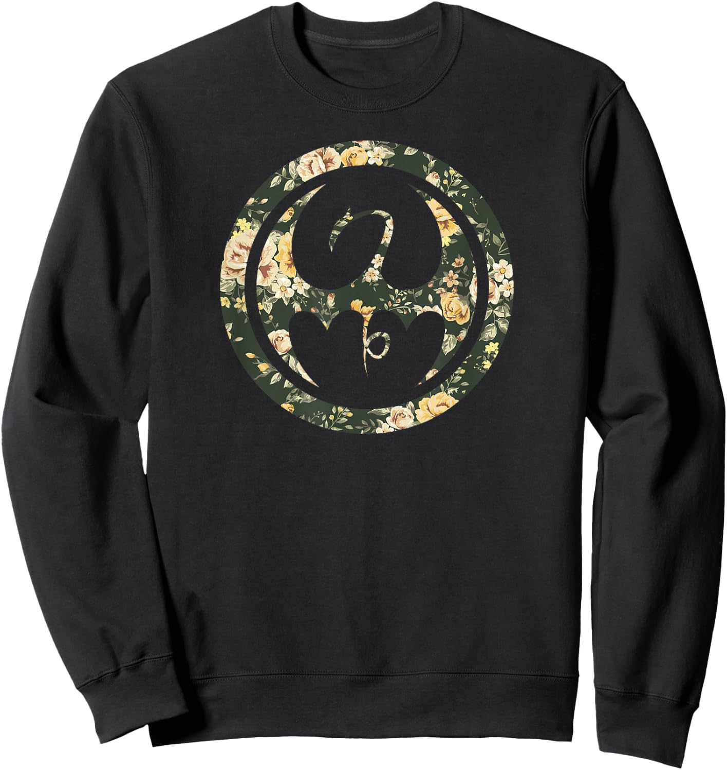 Marvel Iron Fist Retro Dragon Logo Floral Hawaiian Sweatshirt - Sweatshirt | Black
