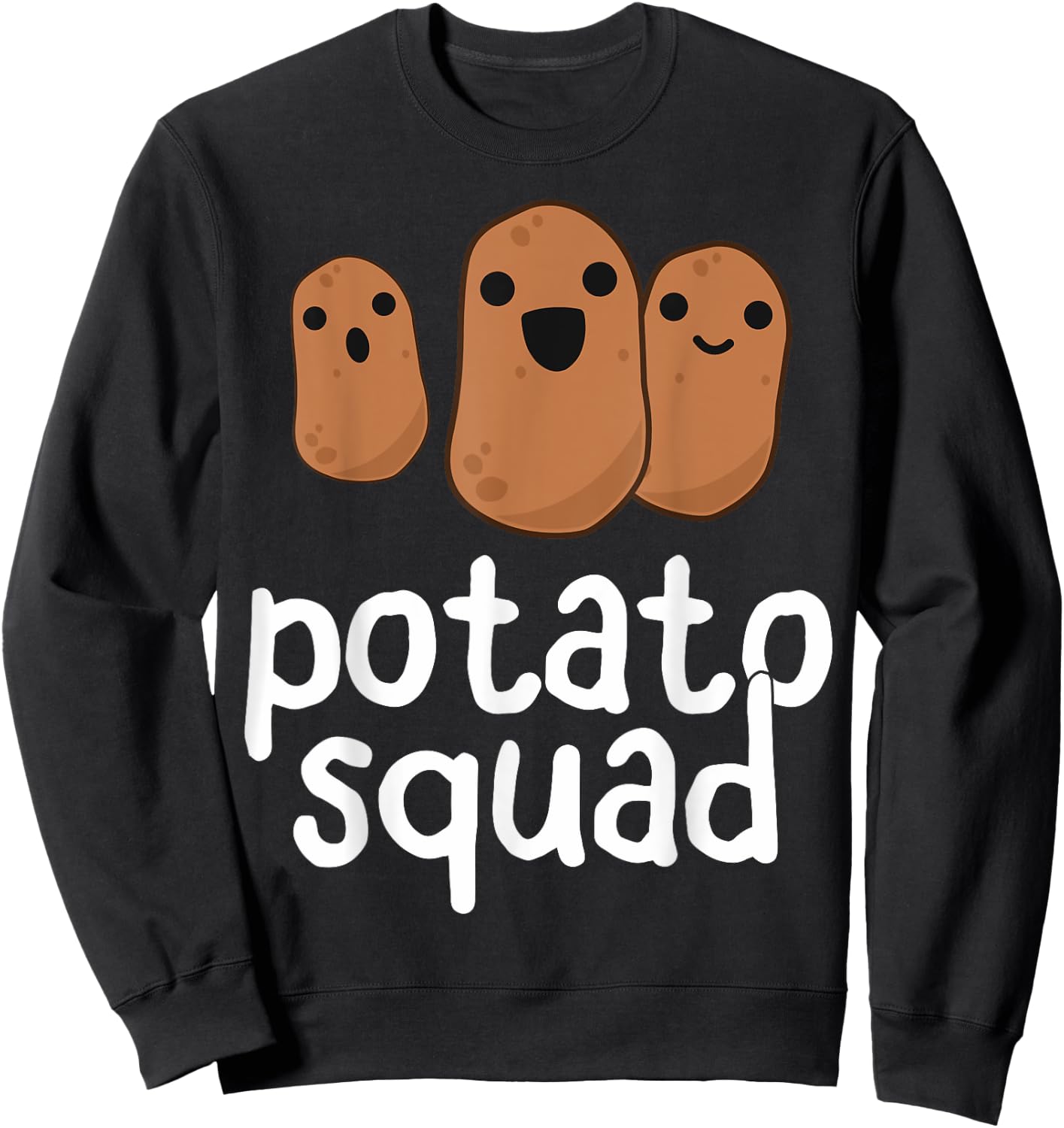 Potato Squad - Funny Potato Shirt, Potatoes Vegetarian Gift Sweatshirt - Sweatshirt | Black
