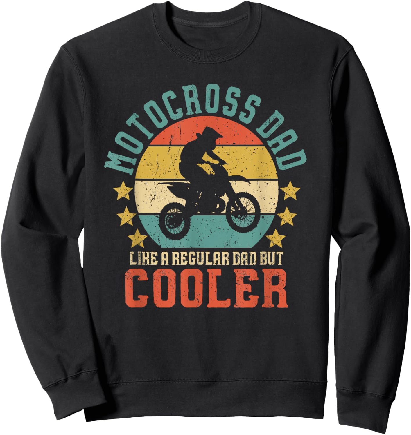 Motocross Dad Vintage Funny Dirt Bike Rider Father's Day Sweatshirt - Sweatshirt | Black