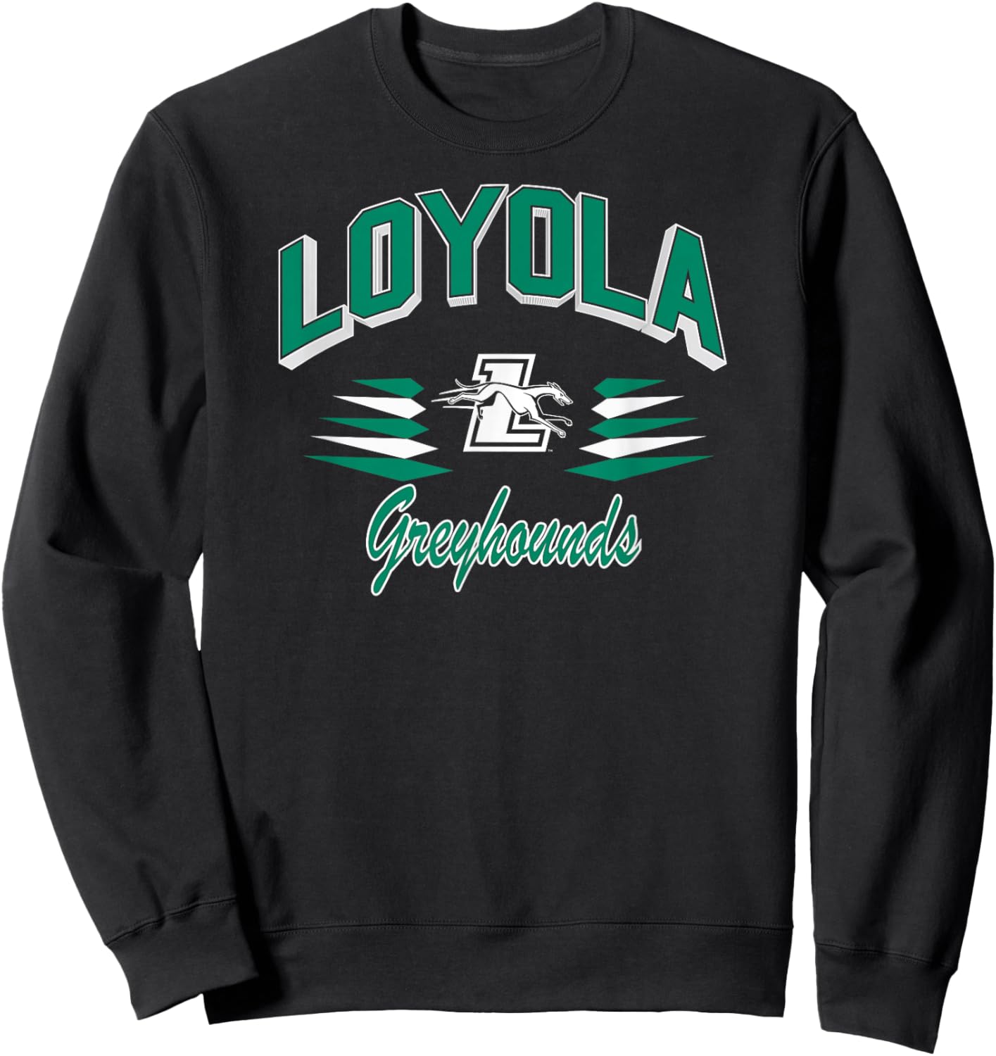Loyola Maryland Greyhounds Retro Diamond Green Sweatshirt - Sweatshirt | Black