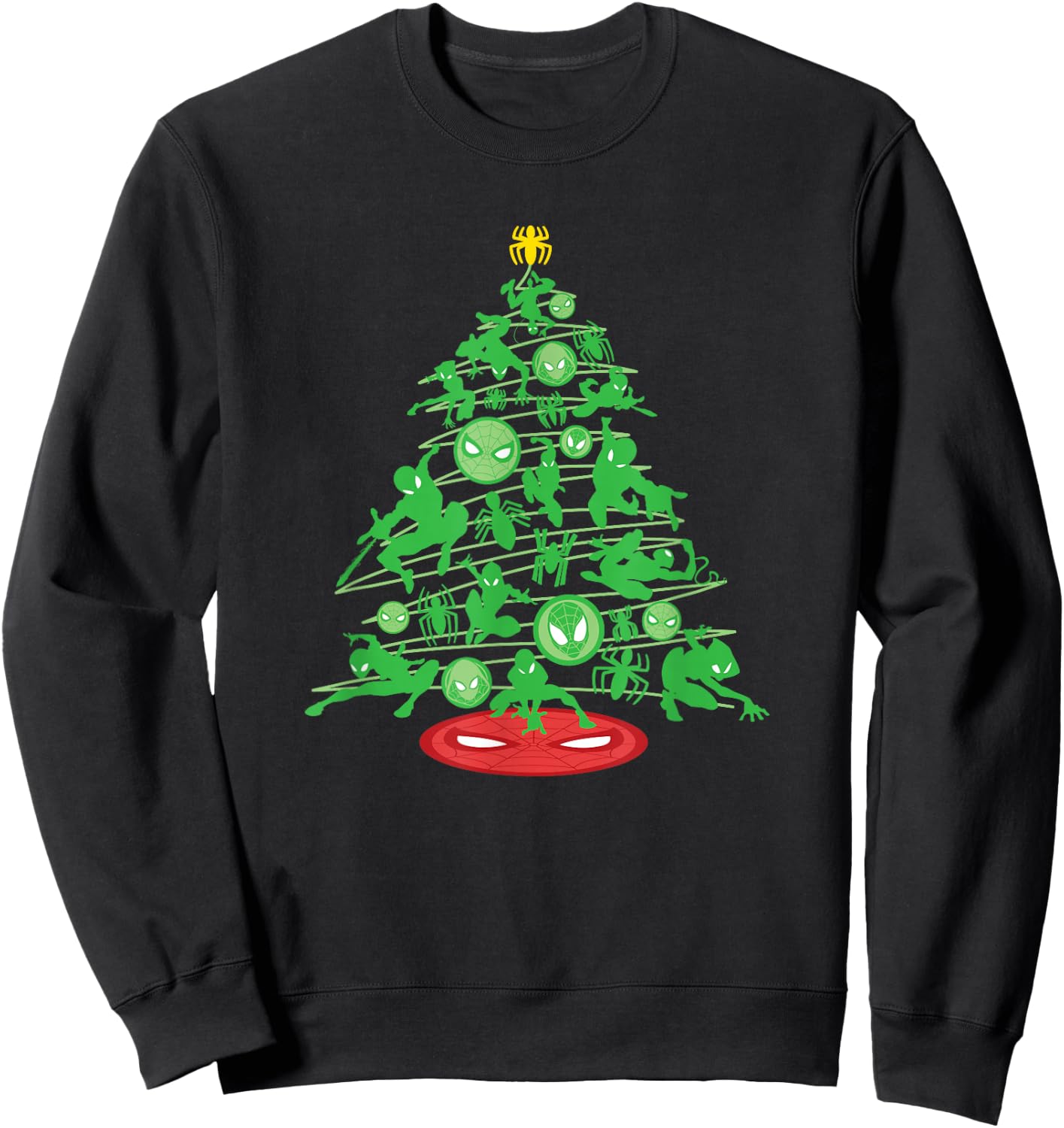 Marvel Spider-Man Christmas Tree Holiday Sweatshirt - Sweatshirt | Black