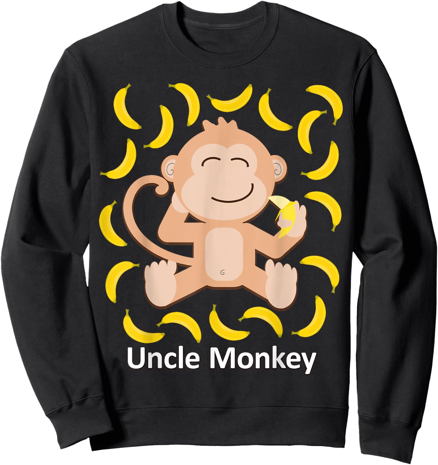 Uncle Monkey Banana Design Sassy Monkeys Bananas Sweatshirt - Sweatshirt | Black