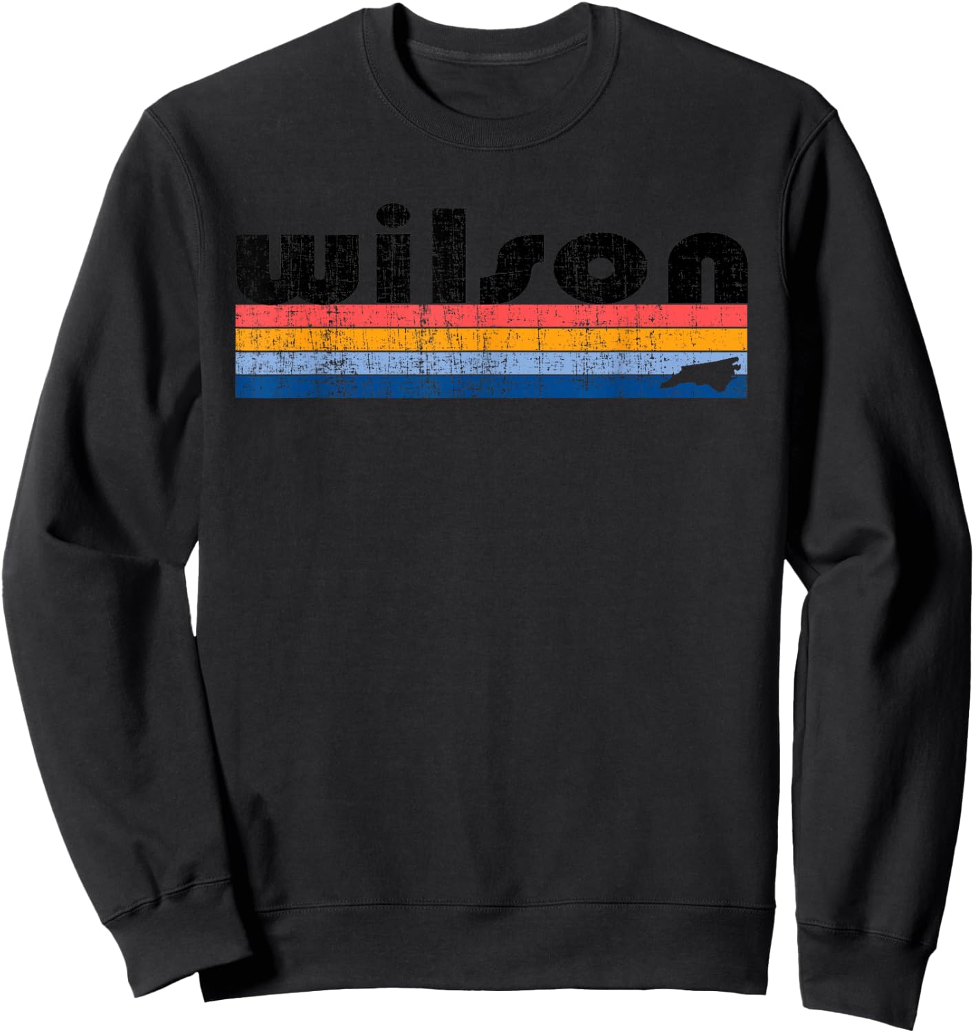 Vintage 80s Style Wilson, NC Sweatshirt - Sweatshirt | Black