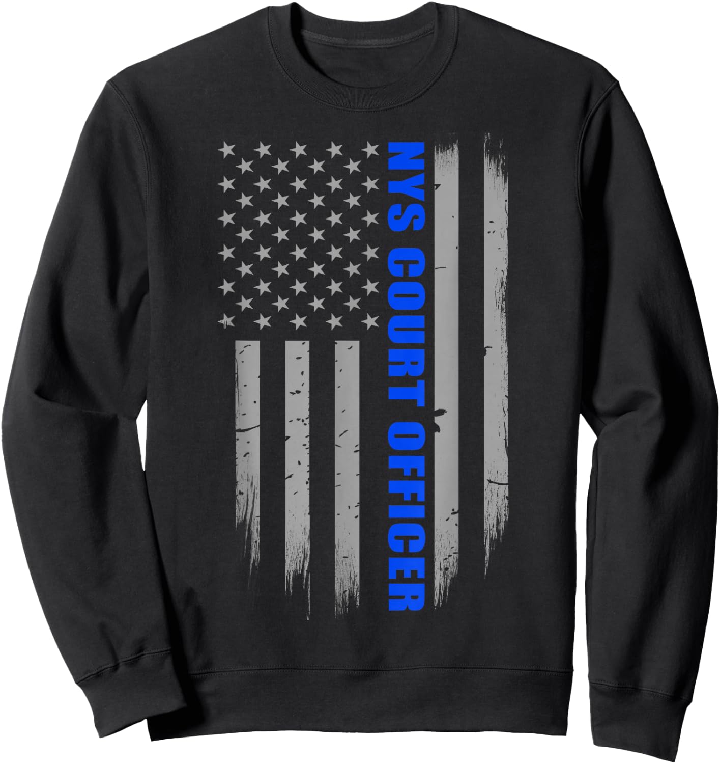 NYS Court Officer - Thin Blue Line Flag Sweatshirt - Sweatshirt | Black
