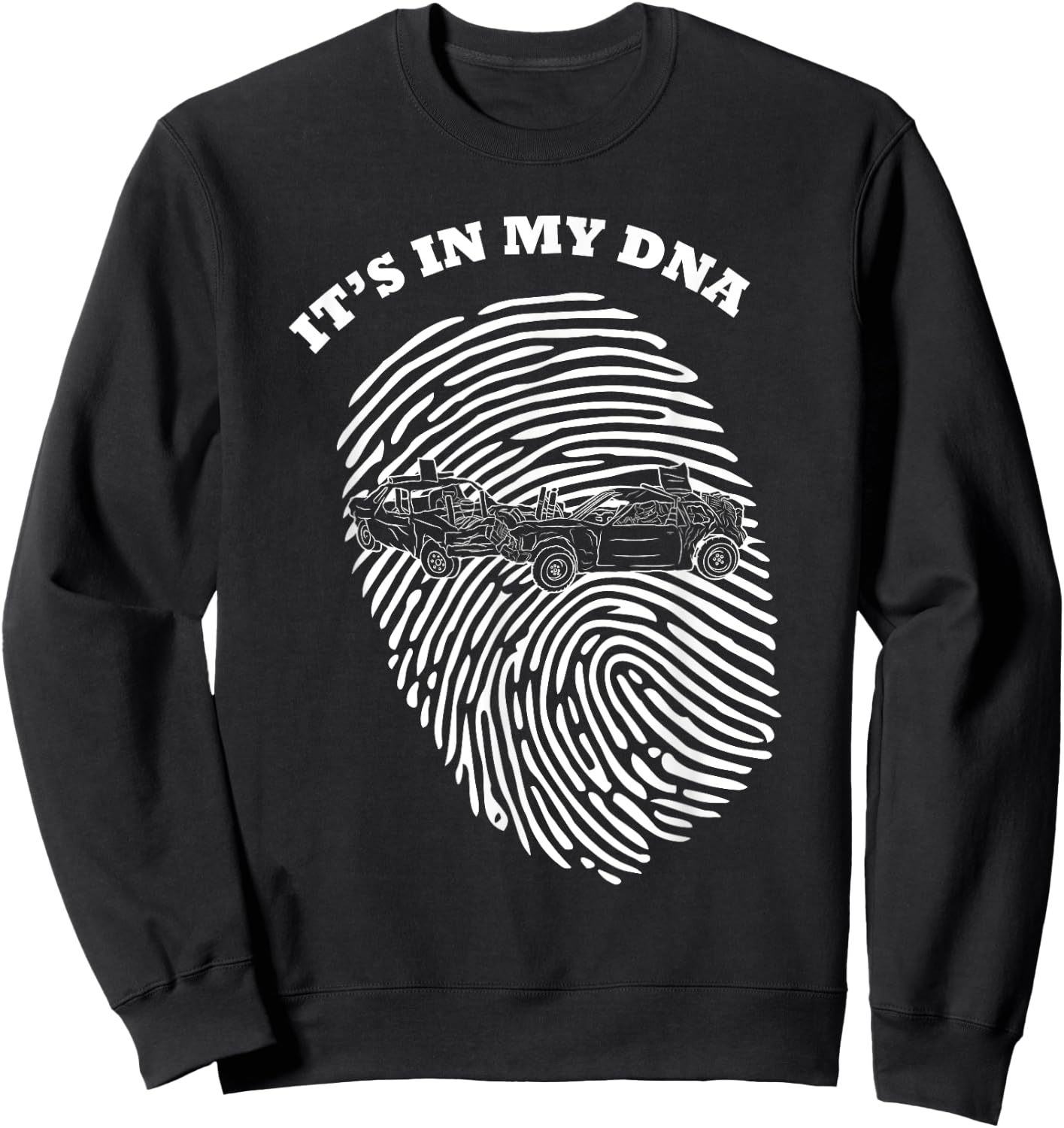 It's In My DNA Demolition Derby Racer Fingerprint Fans Retro Sweatshirt - Sweatshirt | Black