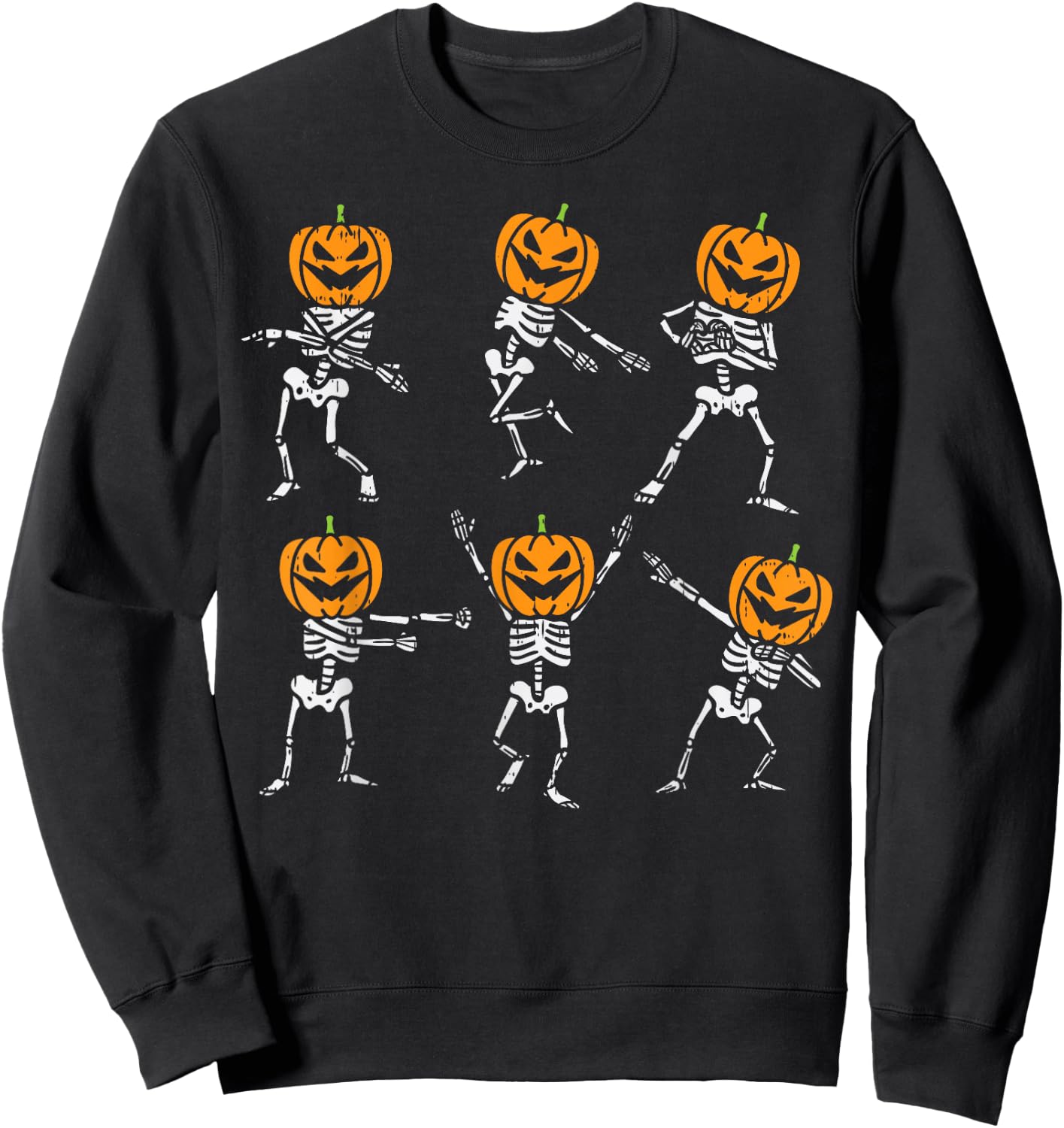 Dancing Pumpkin Skeletons Dab Yeet Floss Halloween Kids Boys Sweatshirt - Sweatshirt | Black
