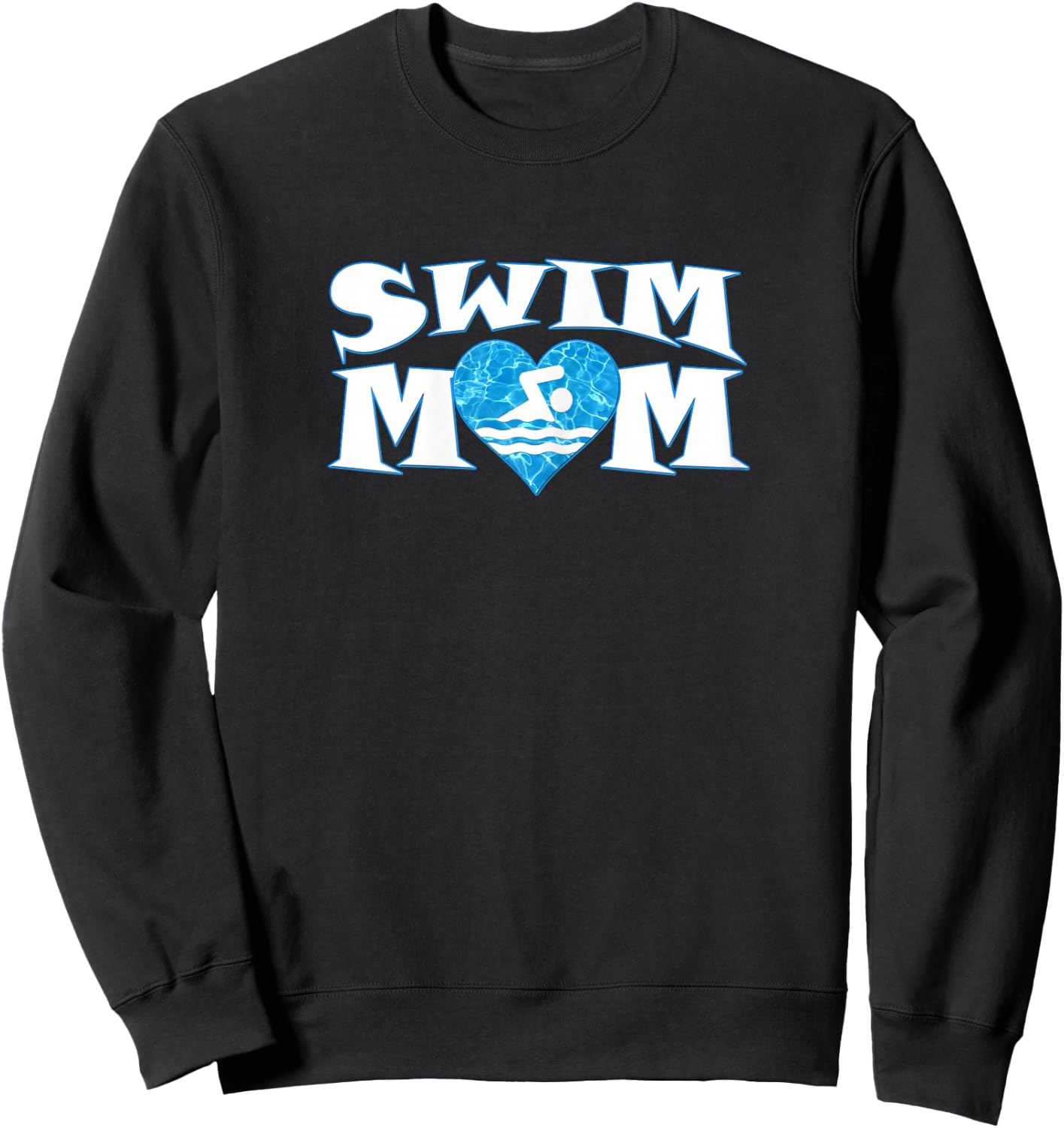 Swim Mom Heart Shaped Pool Water Swimmer Swimming & Diving Sweatshirt - Sweatshirt | Black
