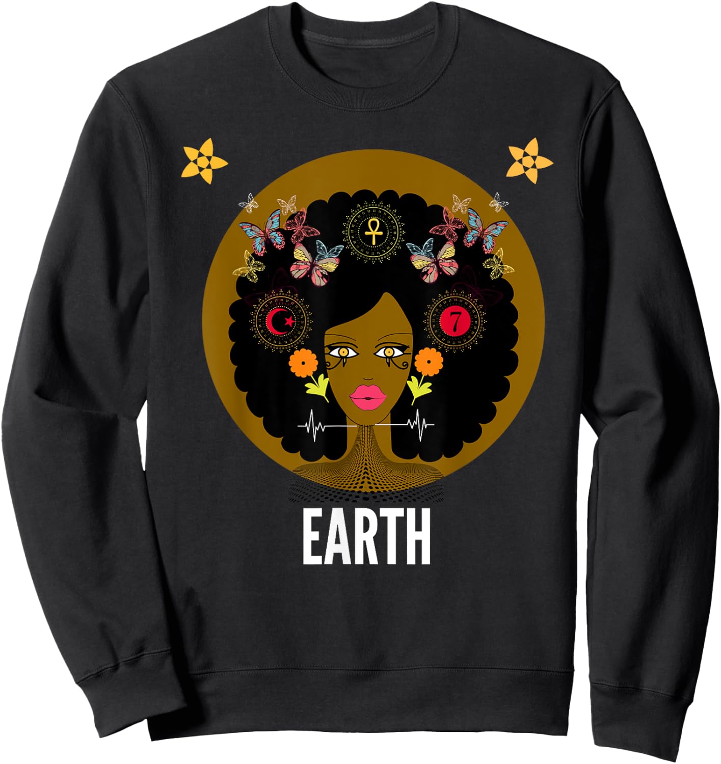 Earth - Black Woman Mother Earth Sweatshirt - Sweatshirt | Black