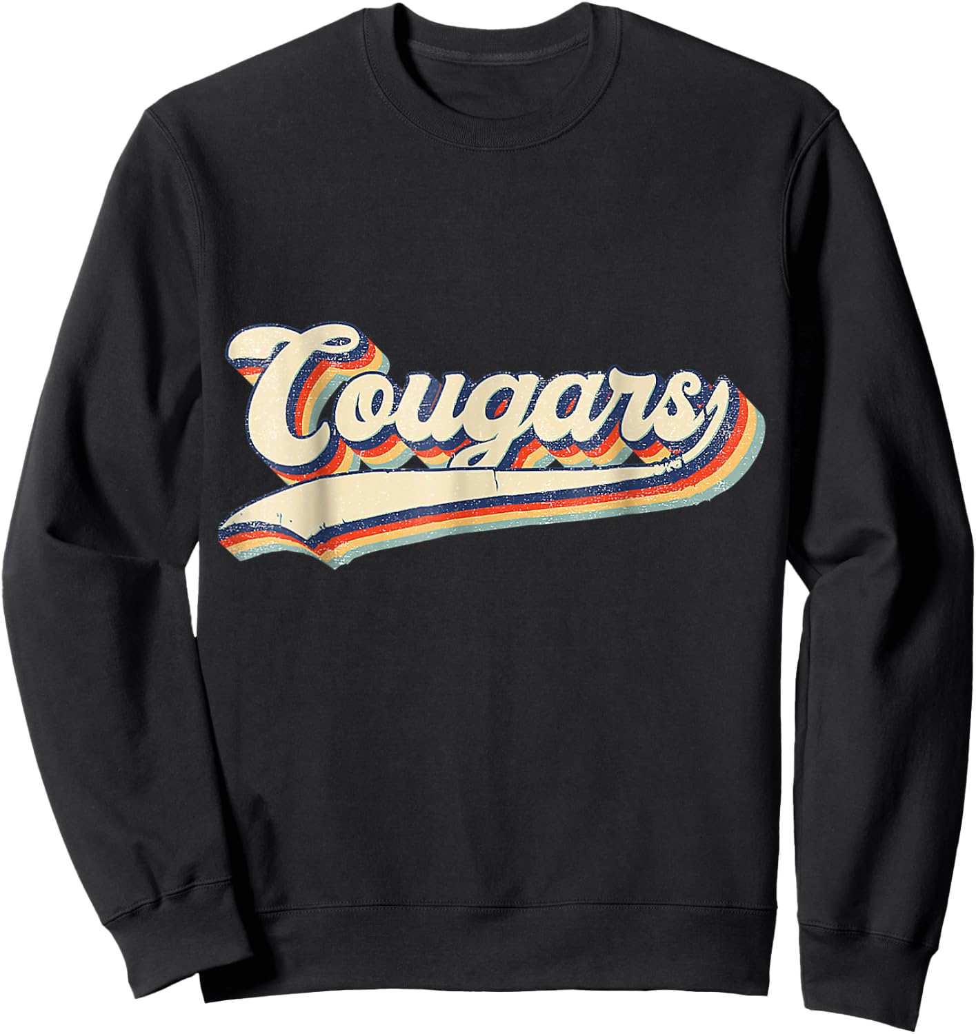 Cougars Sports Name Vintage Women Boys Girls Sweatshirt - Sweatshirt | Black