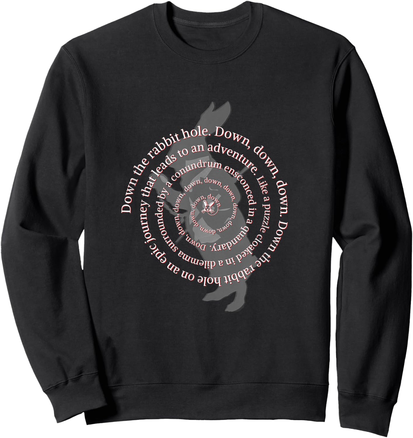 Down the Rabbit Hole. Alice in Wonderland . Sweatshirt - Sweatshirt | Black