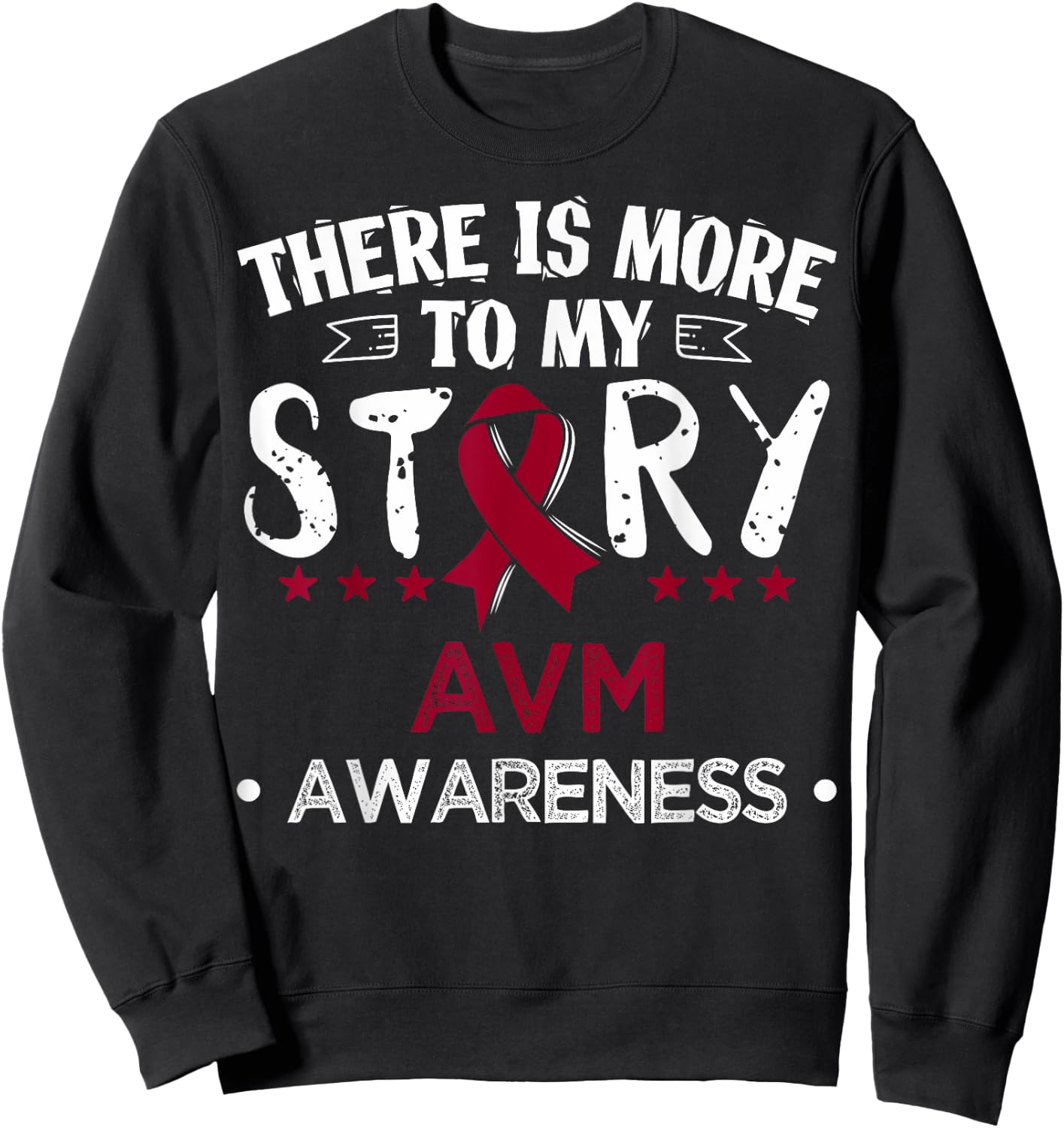 Arteriovenous Malformation Burgundy Awareness Ribbon Sweatshirt - Sweatshirt | Black