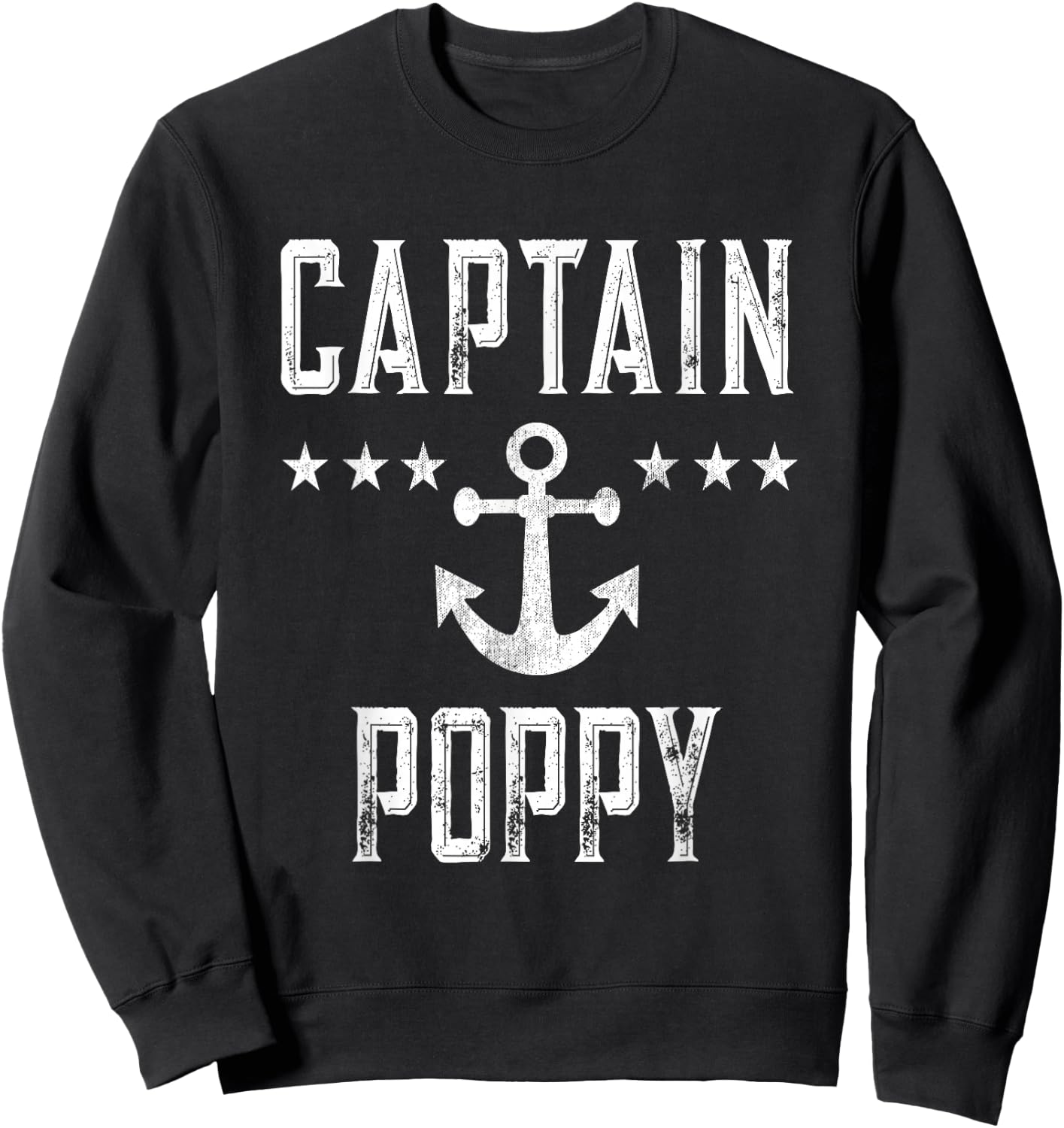 Vintage Captain Poppy - Personalized Family Cruise Boating Sweatshirt - Sweatshirt | Black