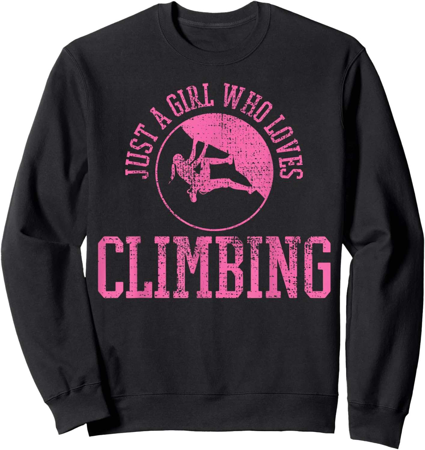 Girl Rock Climbing Bouldering Climber Sweatshirt - Sweatshirt | Black