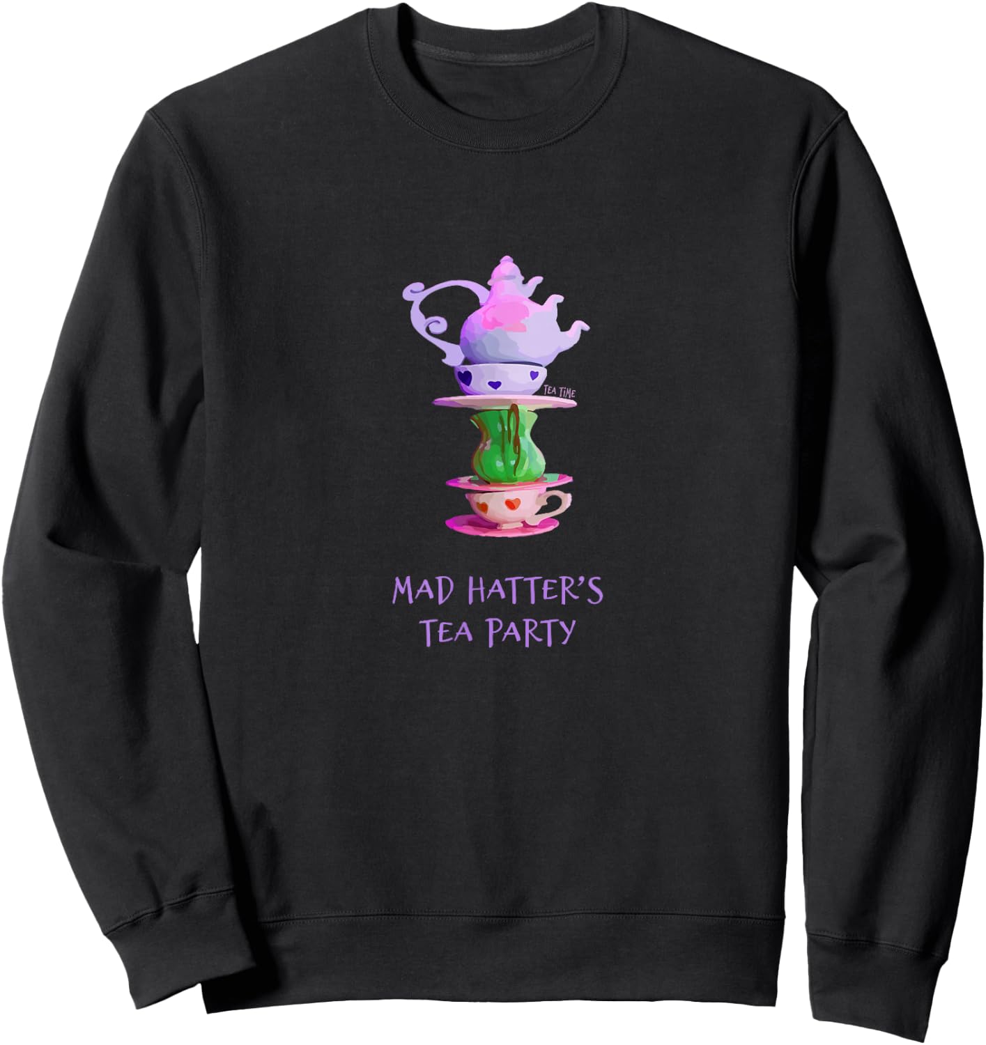 Mad Hatter's Tea Party - Alice in Wonderland Sweatshirt - Sweatshirt | Black