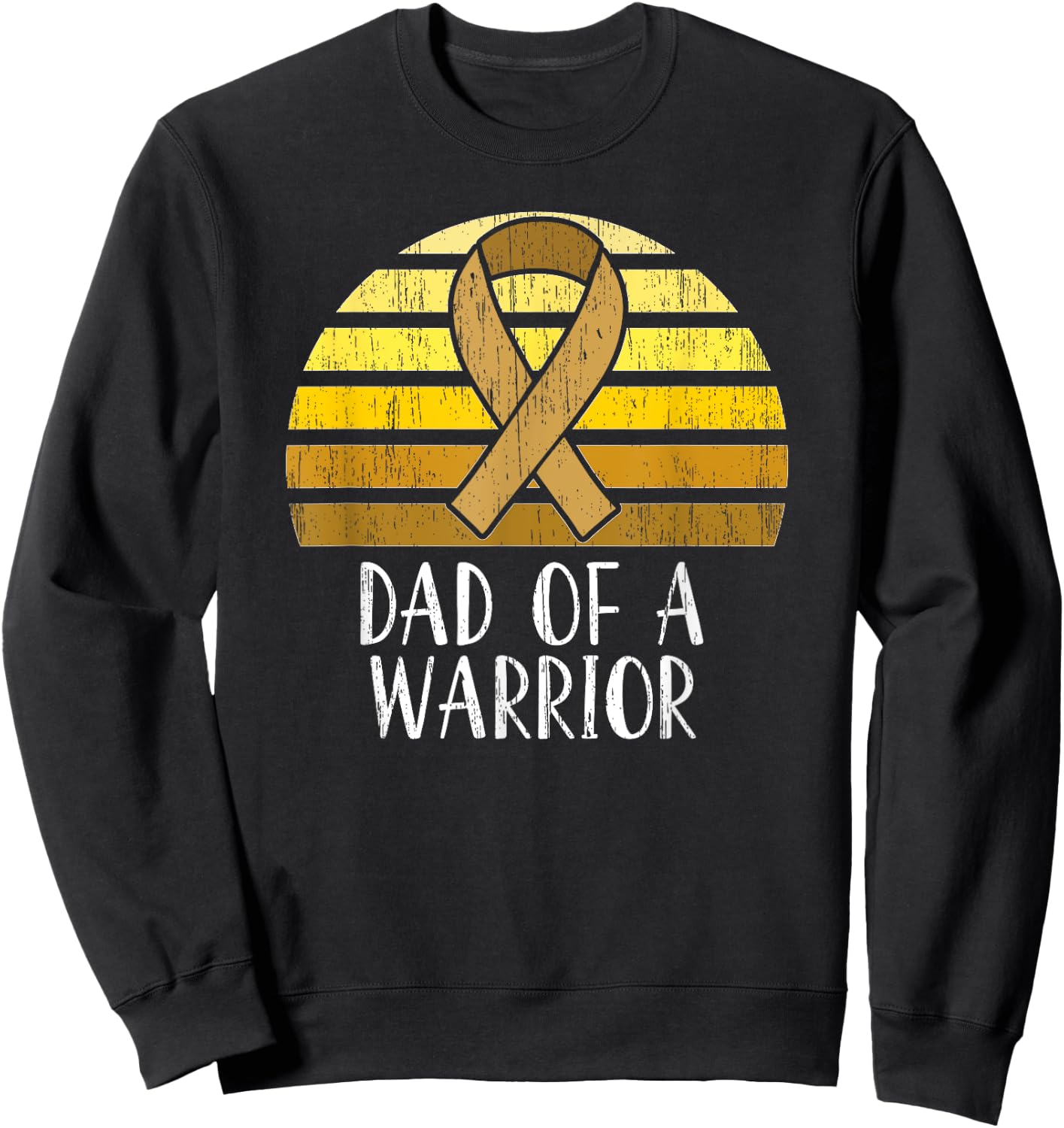 Dad Of A Warrior Childhood Cancer Awareness Sweatshirt - Sweatshirt | Black