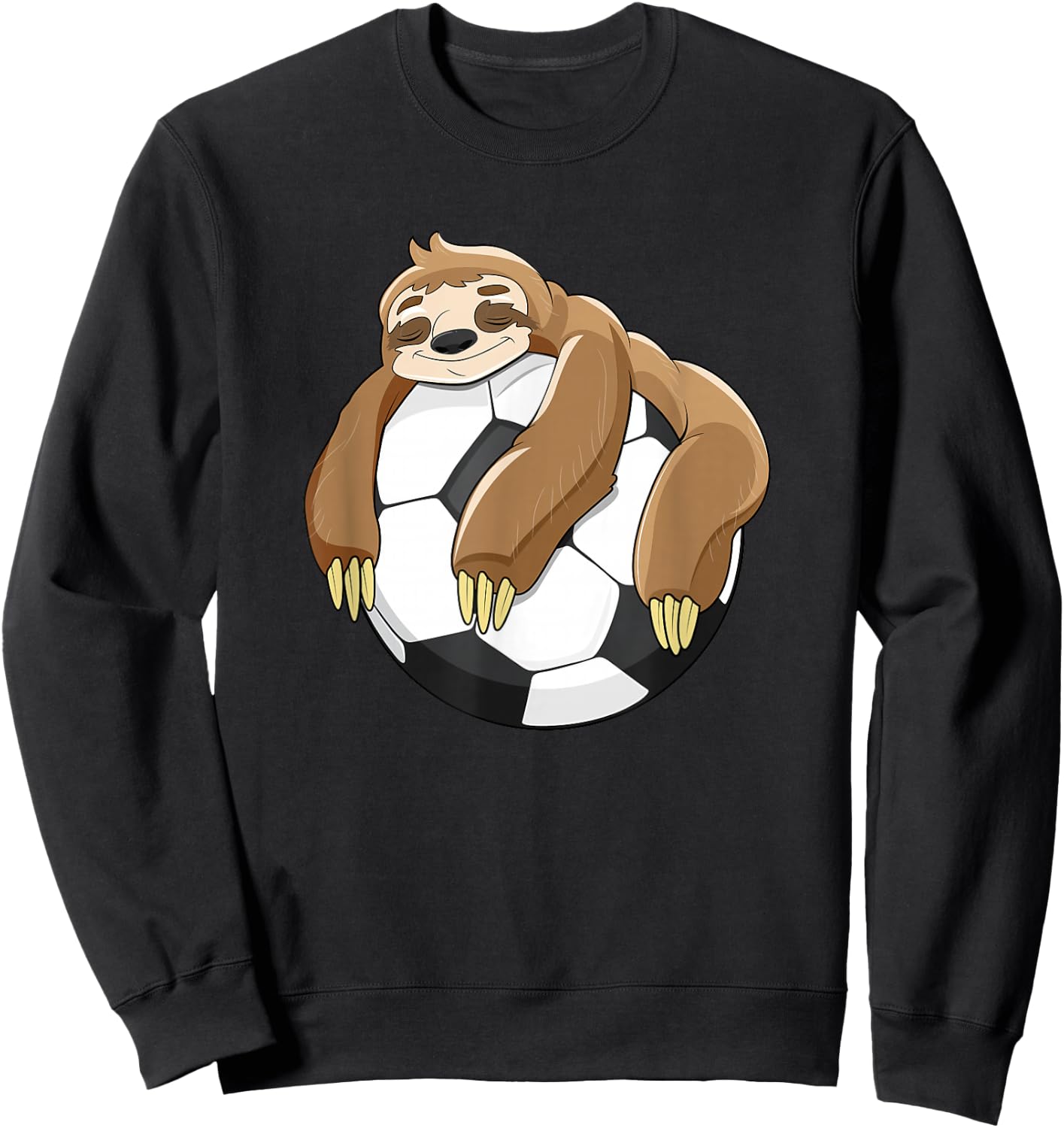 Lazy Sloth Soccer Shirt Soccer Lover Team Ball Kids Sport Sweatshirt - Sweatshirt | Black