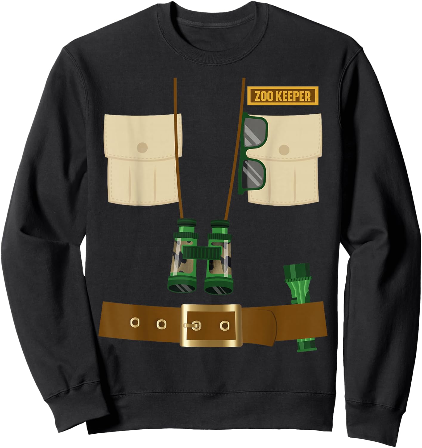 Zoo Keeper Halloween Costume DIY Gift Jungle Safari Explorer Sweatshirt - Sweatshirt | Black