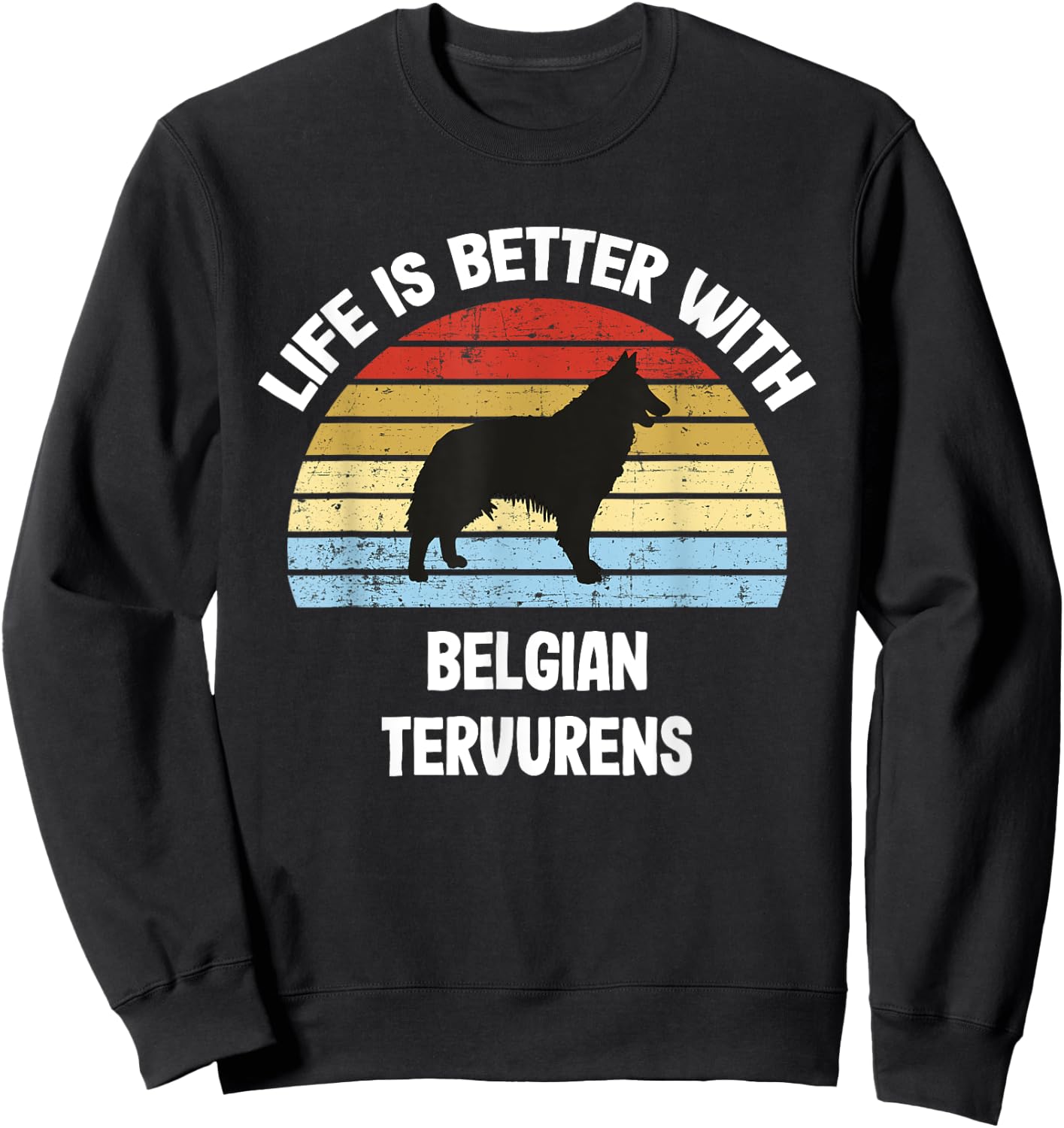 Retro Belgian Tervuren Dog Gift Sweatshirt - Sweatshirt | Black