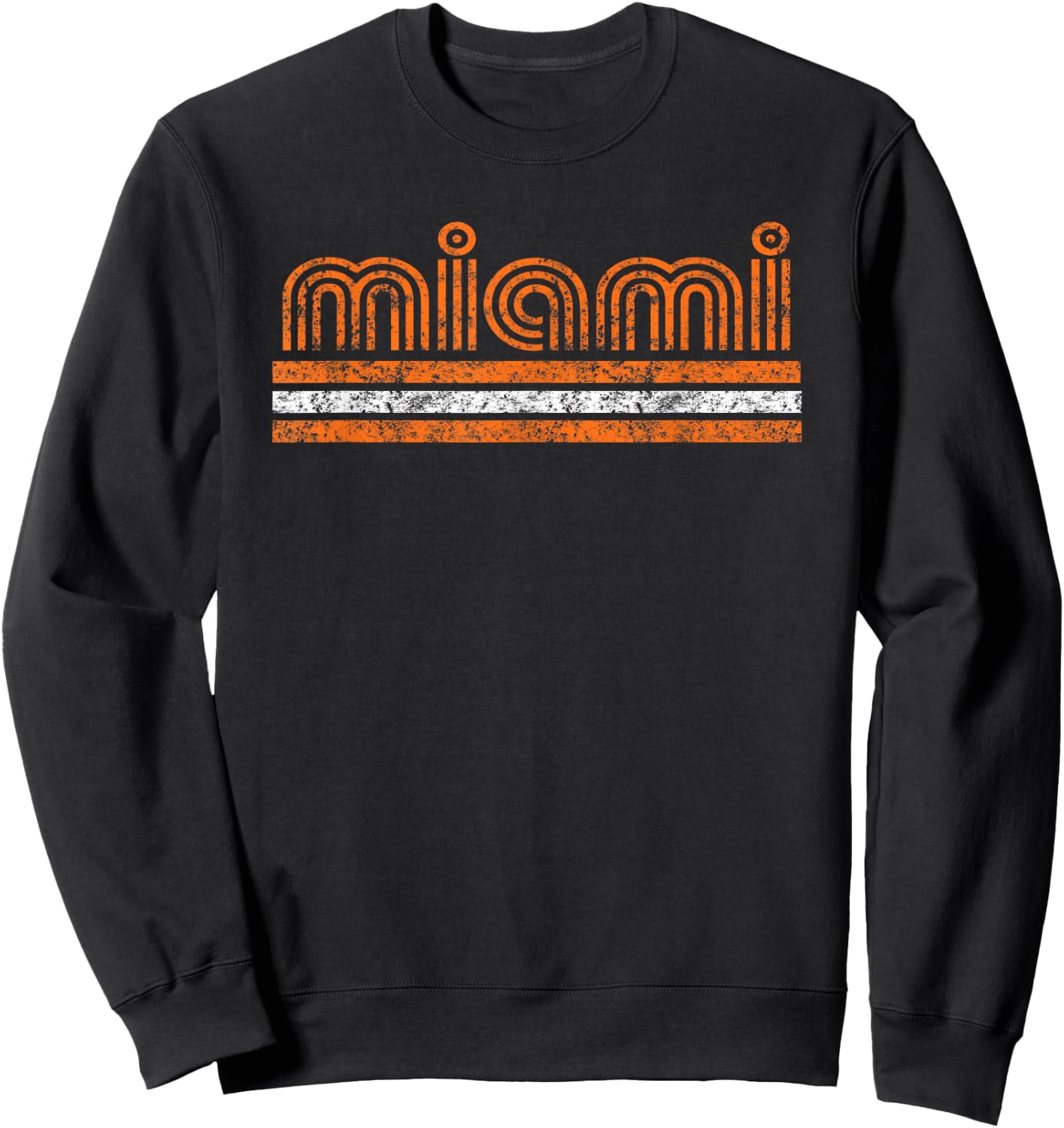 Miami Florida Retro Vintage Weathered Sweatshirt - Sweatshirt | Black
