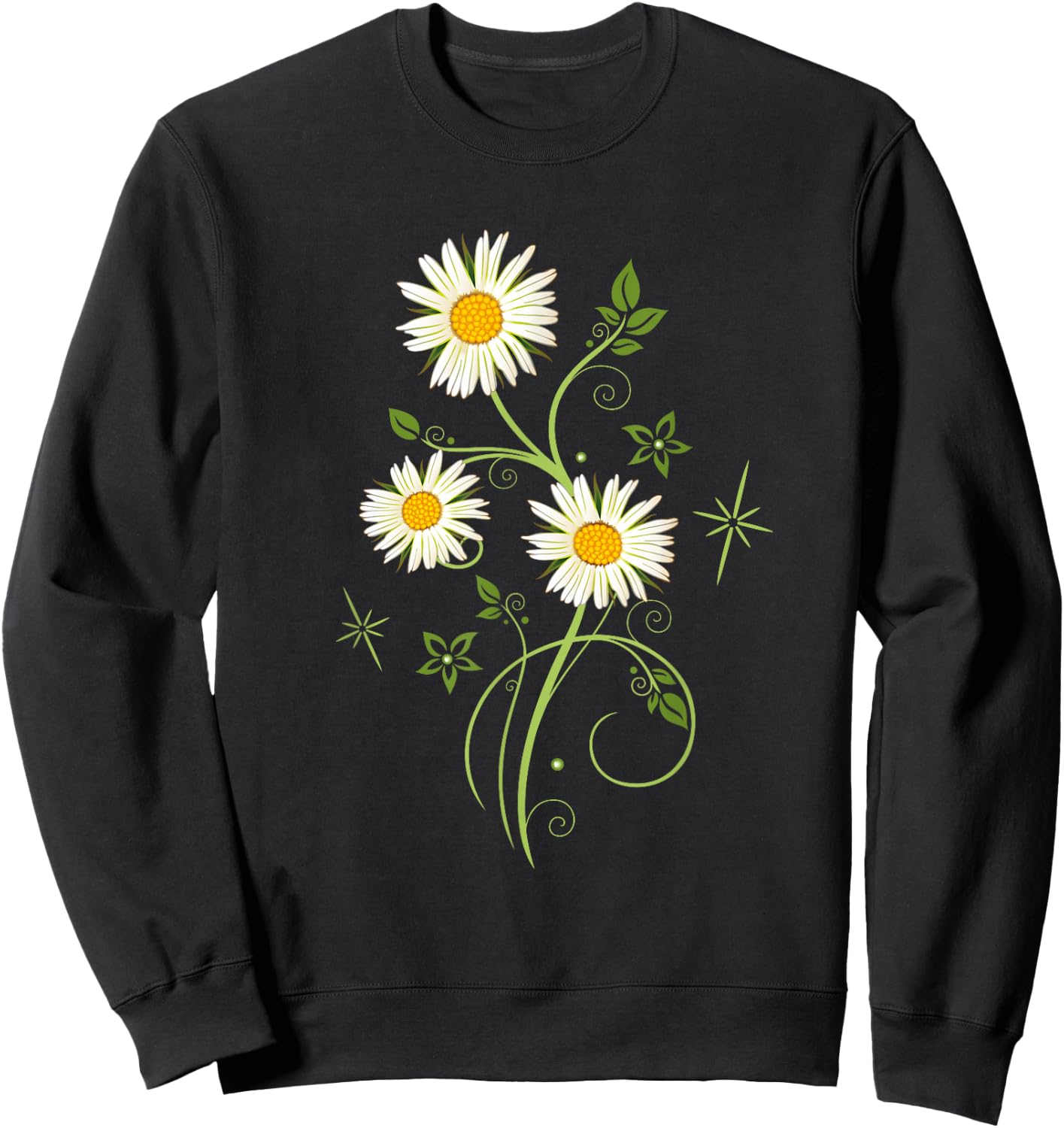 Marguerites Daisy Spring Summer Daisies Flower Shirt Sweatshirt - Sweatshirt | Black