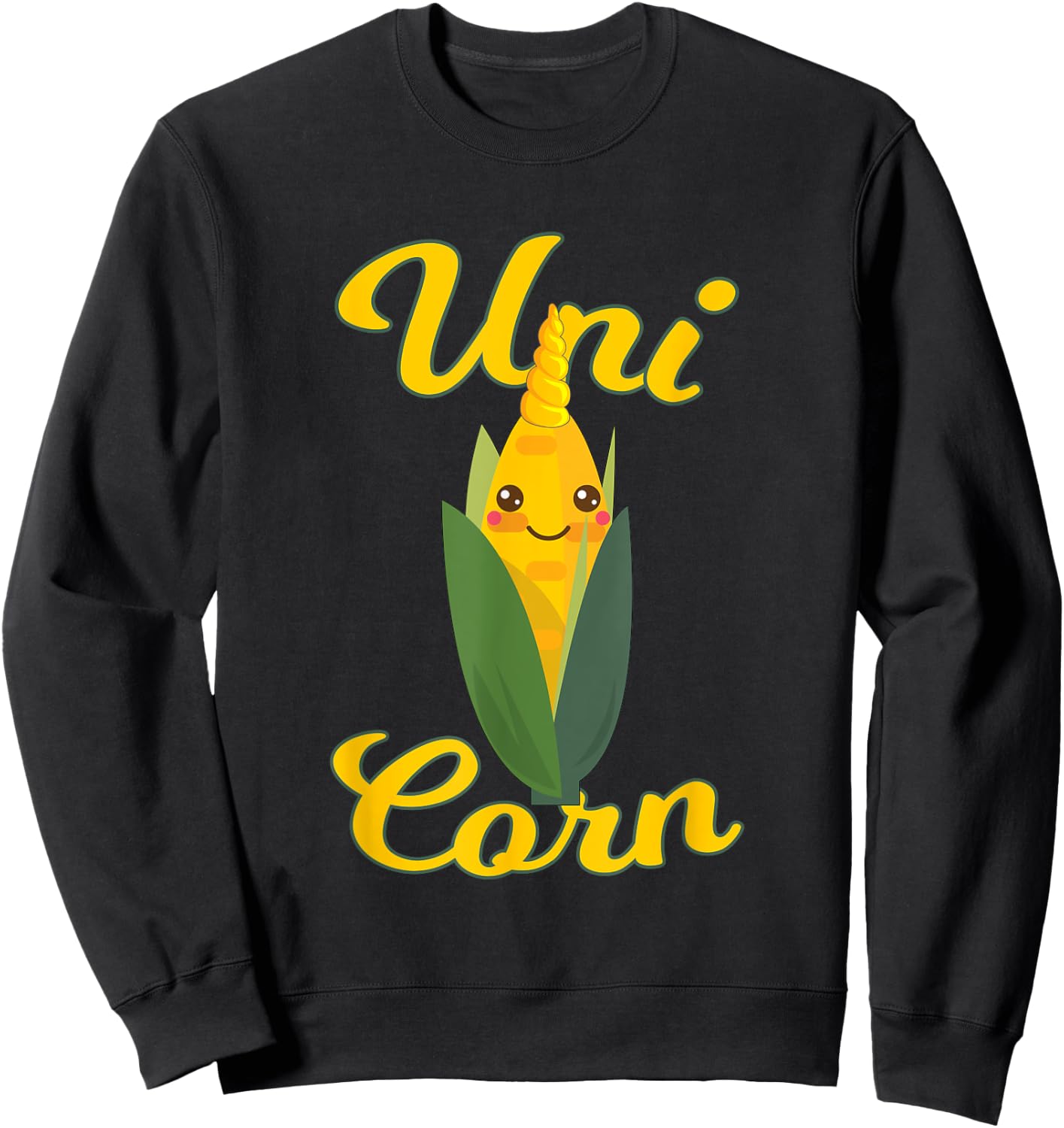 Uni Corn Cob With Horn Veggie Lover Funny Corn Gift Sweatshirt - Sweatshirt | Black