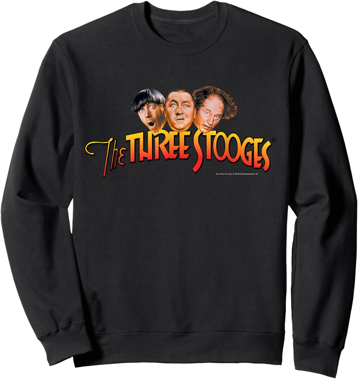 TTS- The Three Stooges: Head Logo Sweatshirt - Sweatshirt | Black