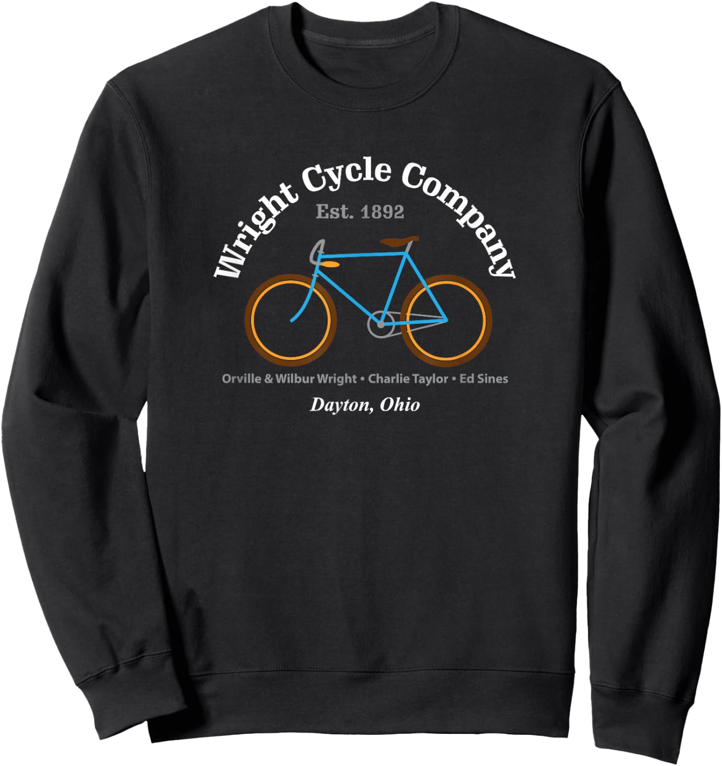 Wright Brothers Cycle Bicycle Company First Airplane Sweatshirt - Sweatshirt | Black