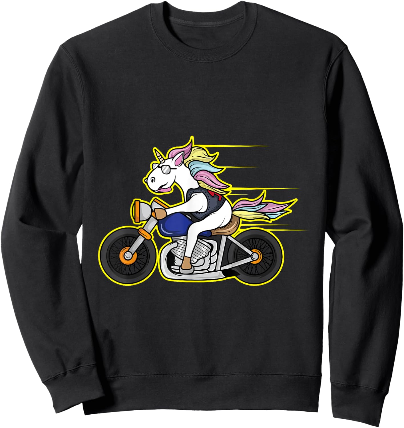 Unicorn Biker Gang Rider Motorcycle Club Shirt Sweatshirt - Sweatshirt | Black