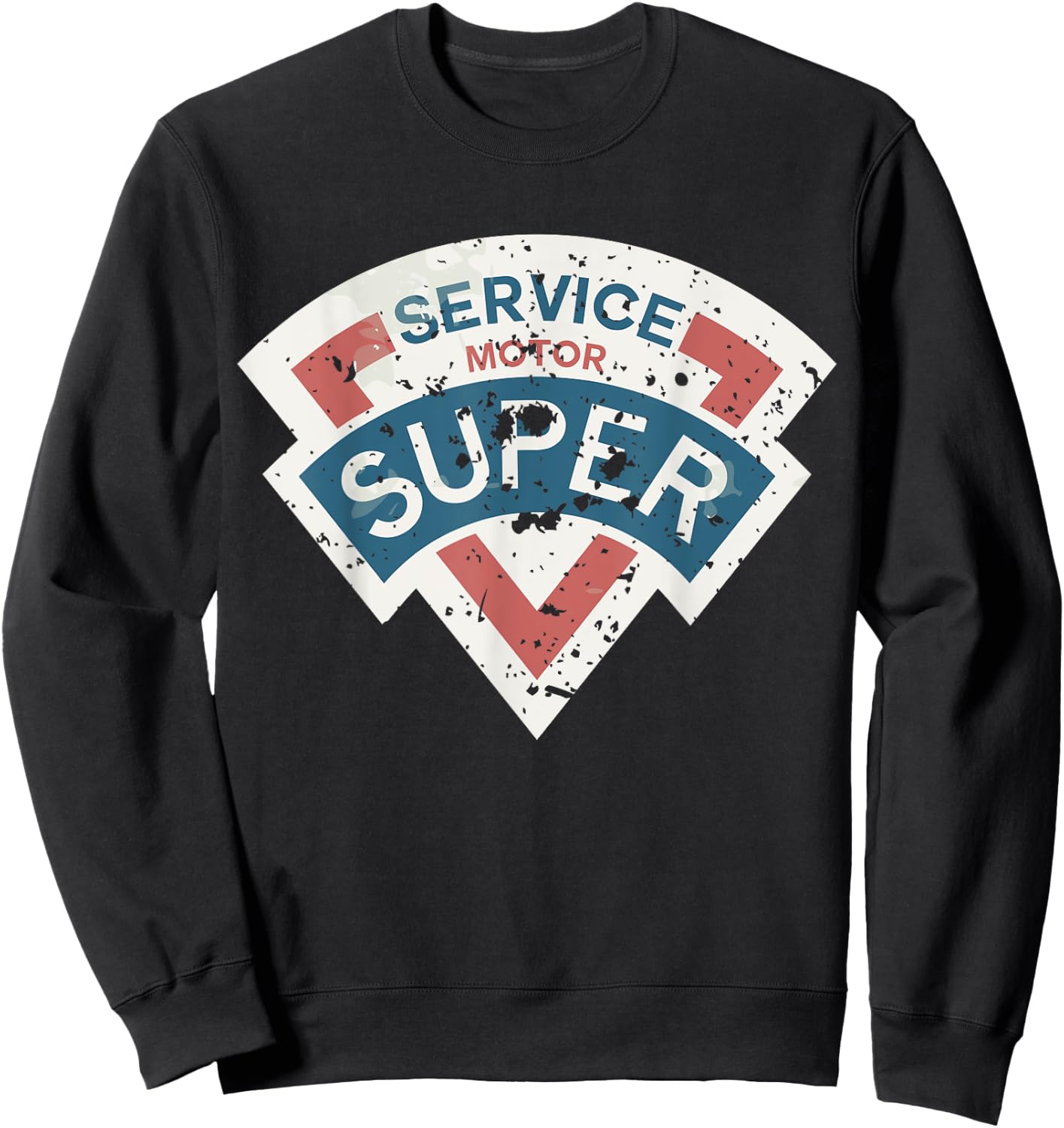 Vintage Super Service (distressed shirts women & men) Sweatshirt - Sweatshirt | Black