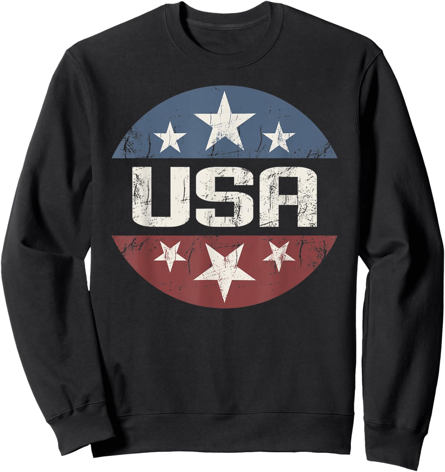 America Patriotic 4th of July Vintage Stars Logo USA Sweatshirt - Sweatshirt | Black