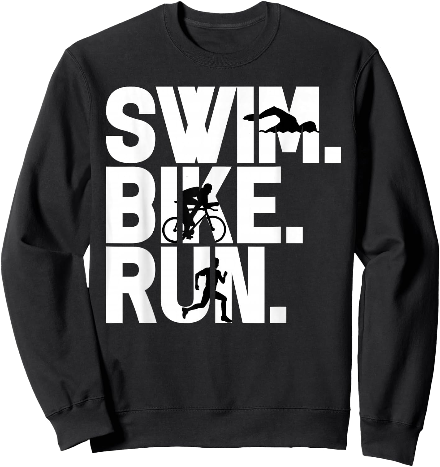 Swim Bike Run Triathlon Triathlete Athletics Gift Sweatshirt - Sweatshirt | Black