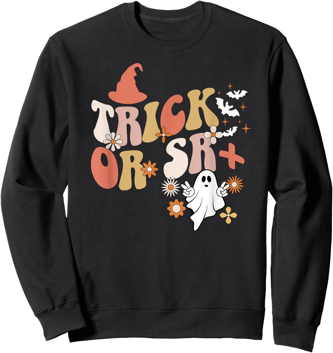 Trick Or SR+ Spooky ABA Therapist Halloween ABA Therapy Sweatshirt - Sweatshirt | Black