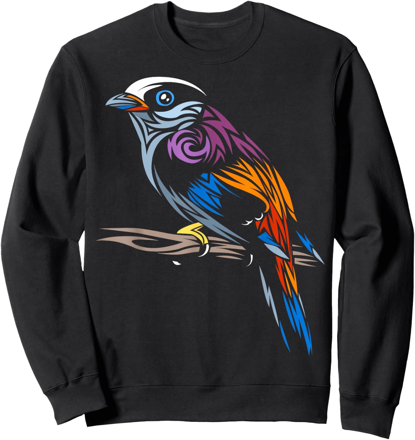 Tribal Sparrow tropical bird Sweatshirt - Sweatshirt | Black