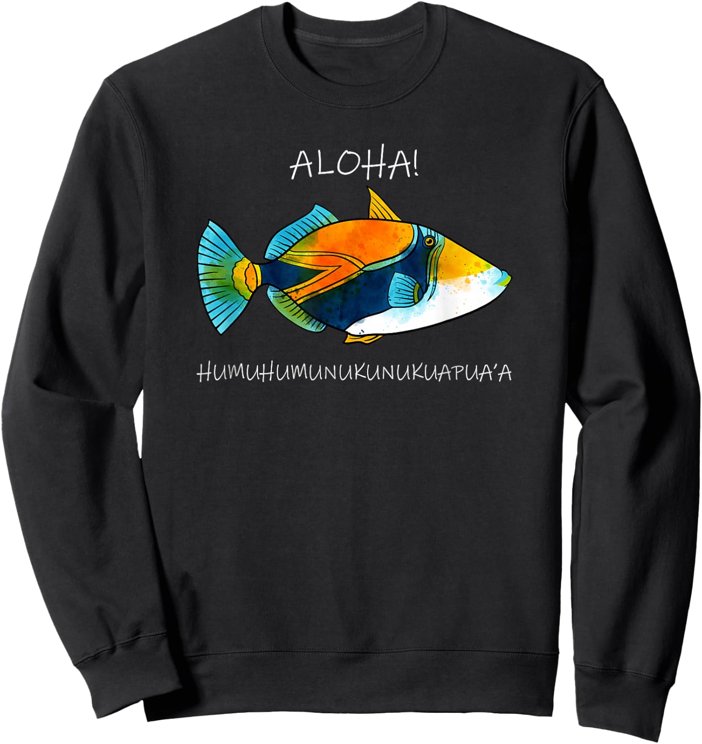 Humuhumunukunukuapua'a Olelo Hawaiian Reef Triggerfish Small Sweatshirt - Sweatshirt | Black