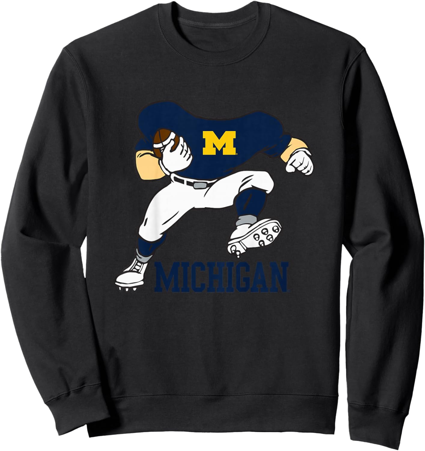 Kids Michigan Wolverines Kids Football Player Gray Sweatshirt - Sweatshirt | Black