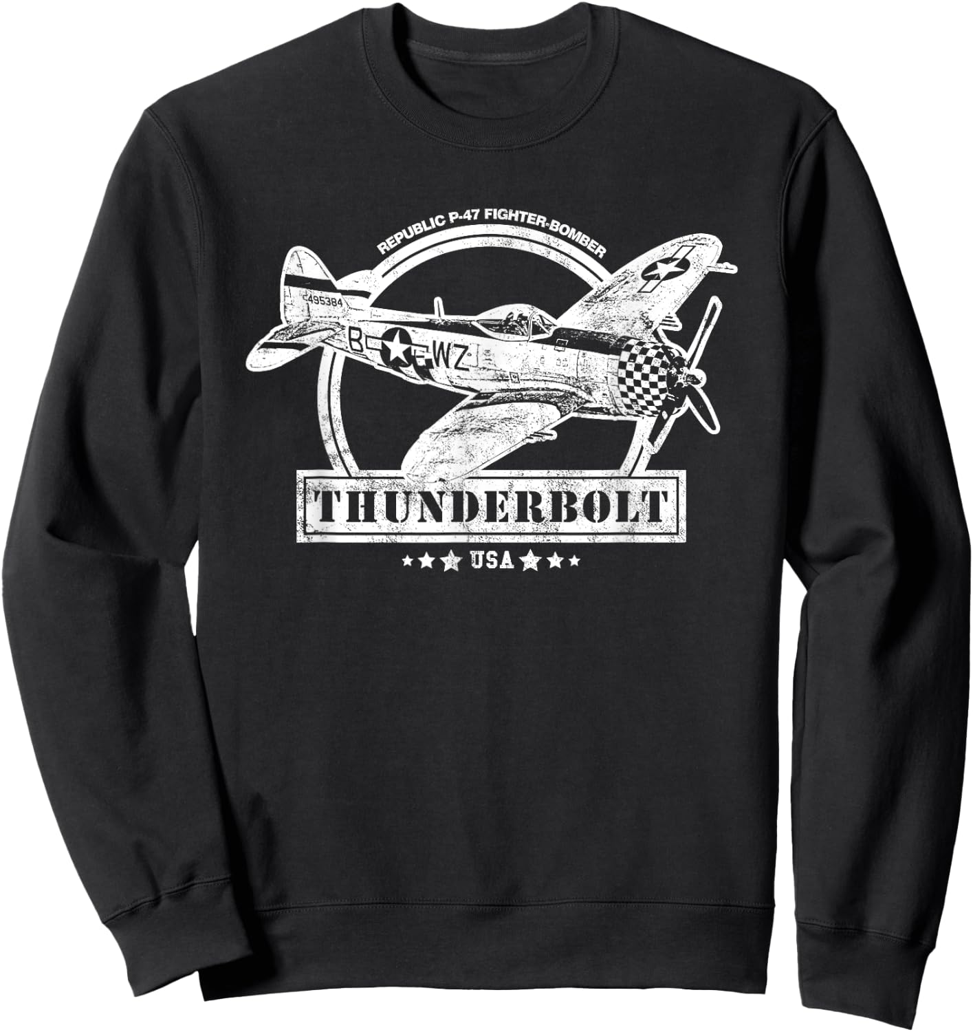 P-47 Thunderbolt WW2 Aircraft Sweatshirt - Sweatshirt | Black
