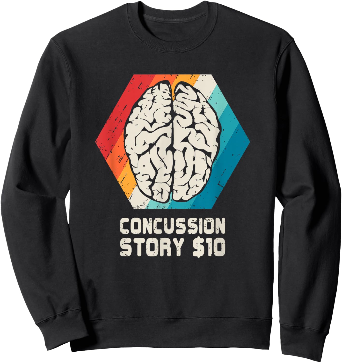 Concussion T Shirt Brain Head Injury Get Well Soon Gift Sweatshirt - Sweatshirt | Black