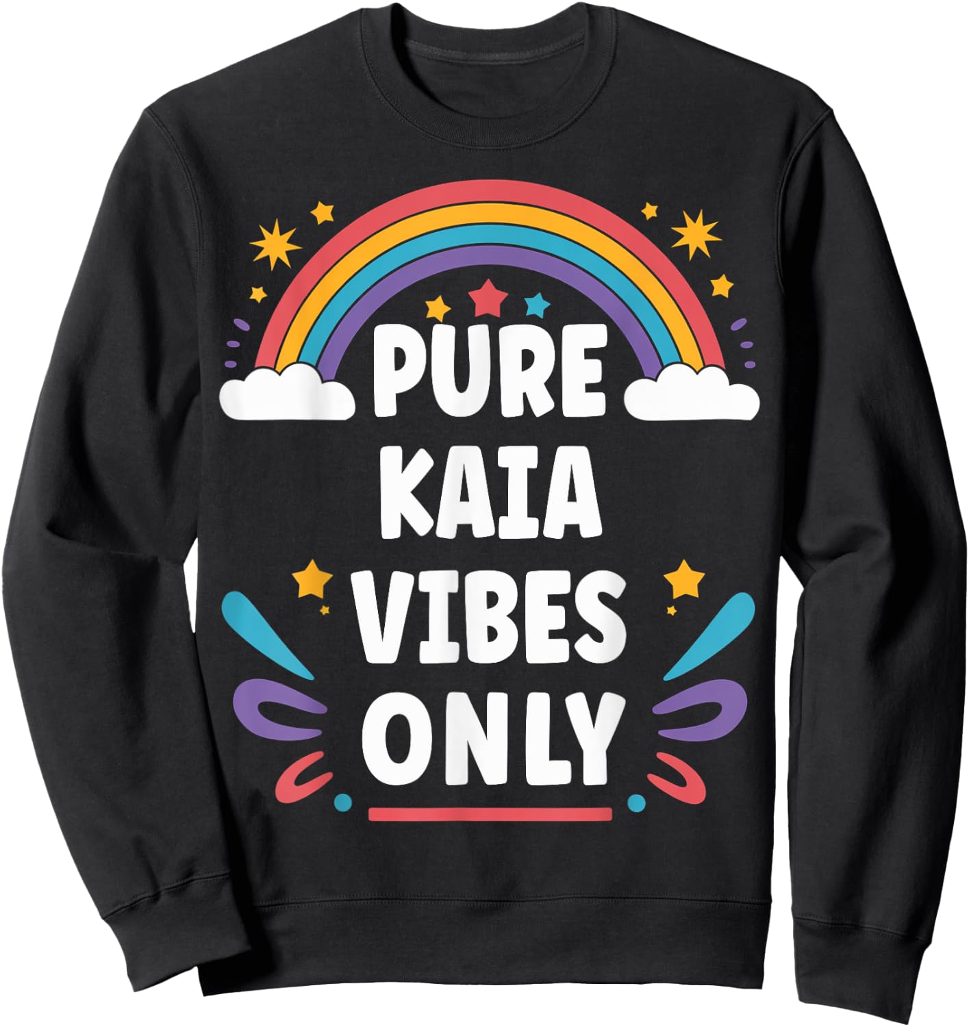 KAIA Vibes Only Cute Retro Girls KAIA Name Sweatshirt - Sweatshirt | Black