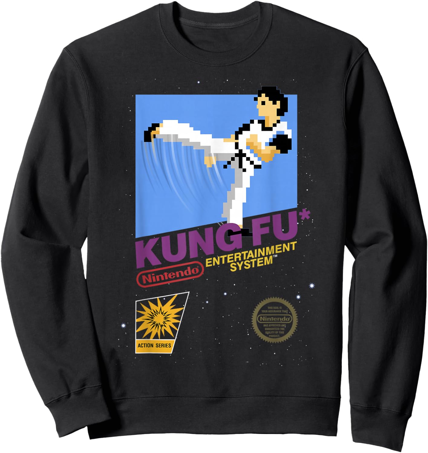 Nintendo NES Kung Fu Action Series Retro Graphic Sweatshirt - Sweatshirt | Black