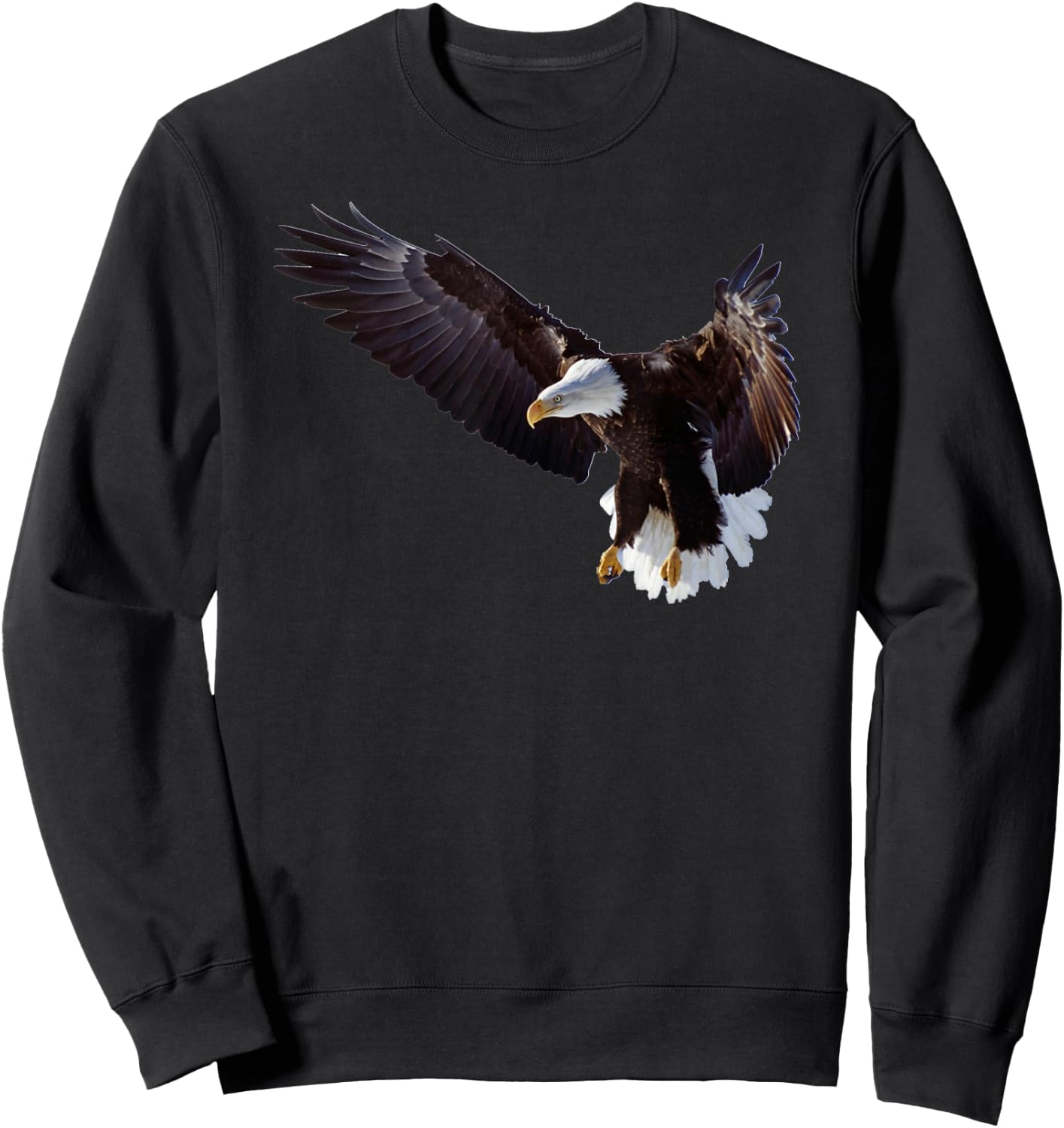 Lovely American Bald Eagle In Flight Photo Portrait Sweatshirt - Sweatshirt | Black