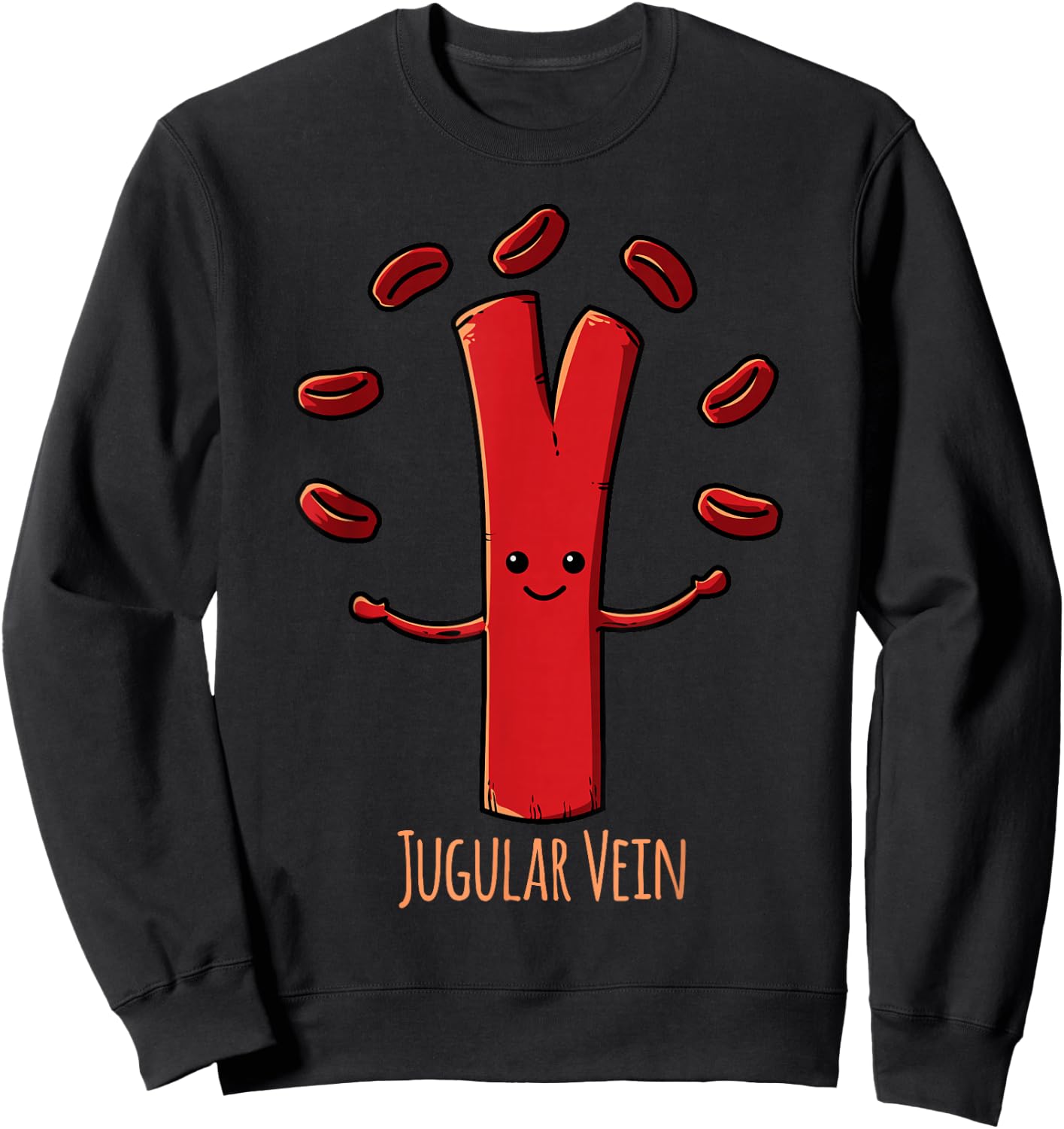 Funny Anatomy Jugular Vein Nurse Doctor Medical Student Sweatshirt - Sweatshirt | Black