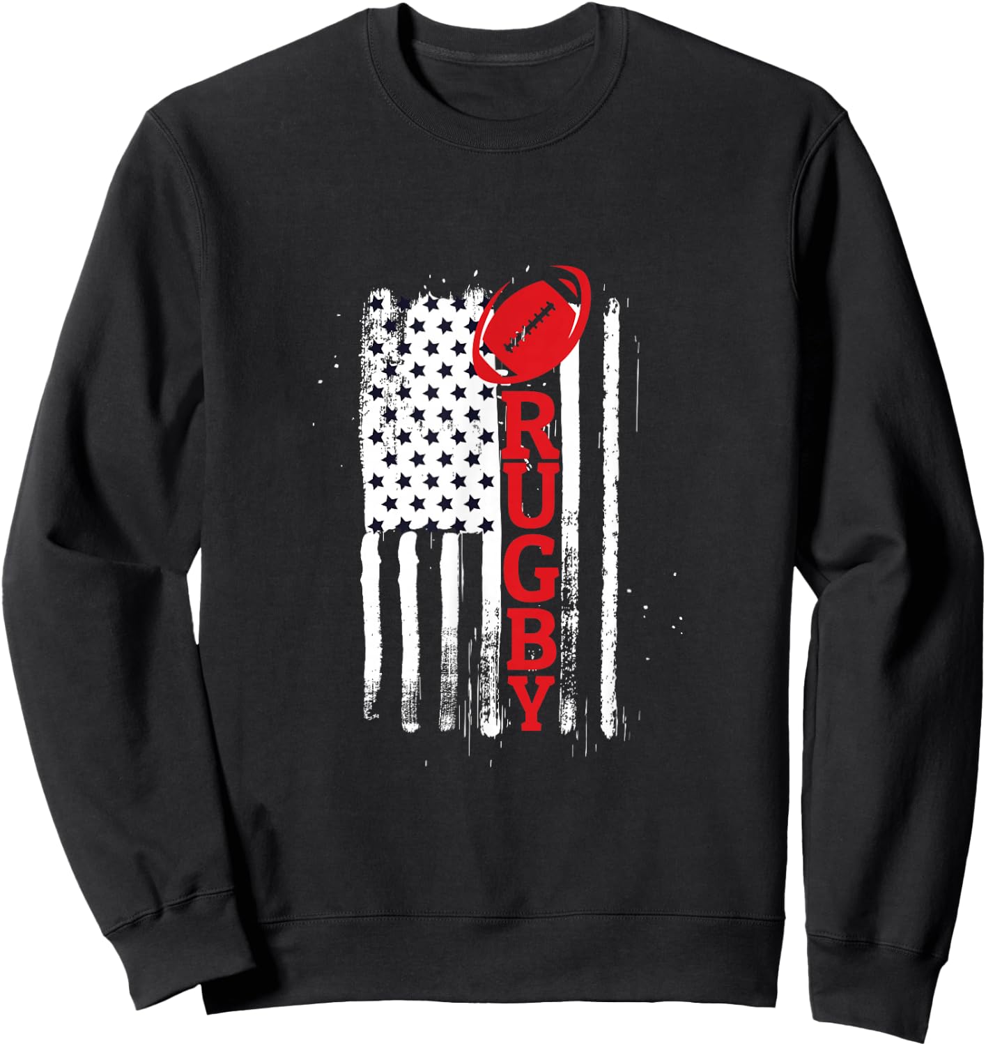 USA Flags Rugby Vintage Gift Fun Sweatshirt - Sweatshirt | Black