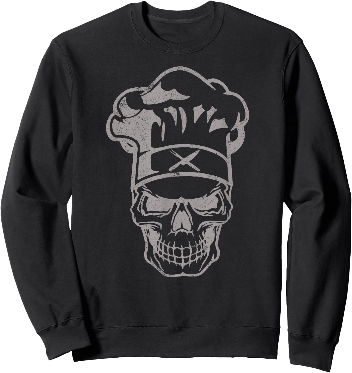 Chef Skull Chef's Hat Cooking Chef Gift Sweatshirt - Sweatshirt | Black