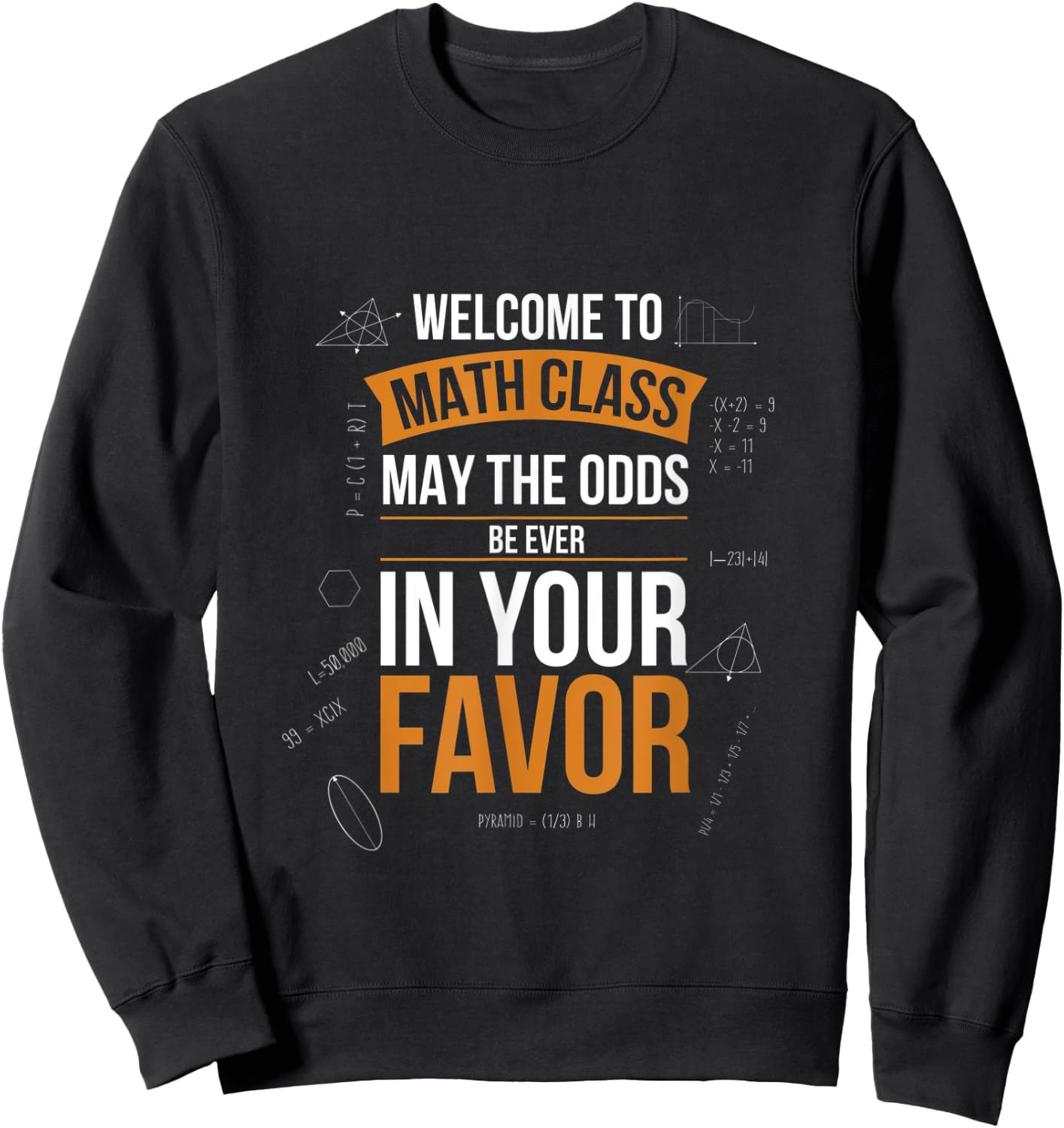 Welcome to Math Class May the odds be in your favor Sweatshirt - Sweatshirt | Black
