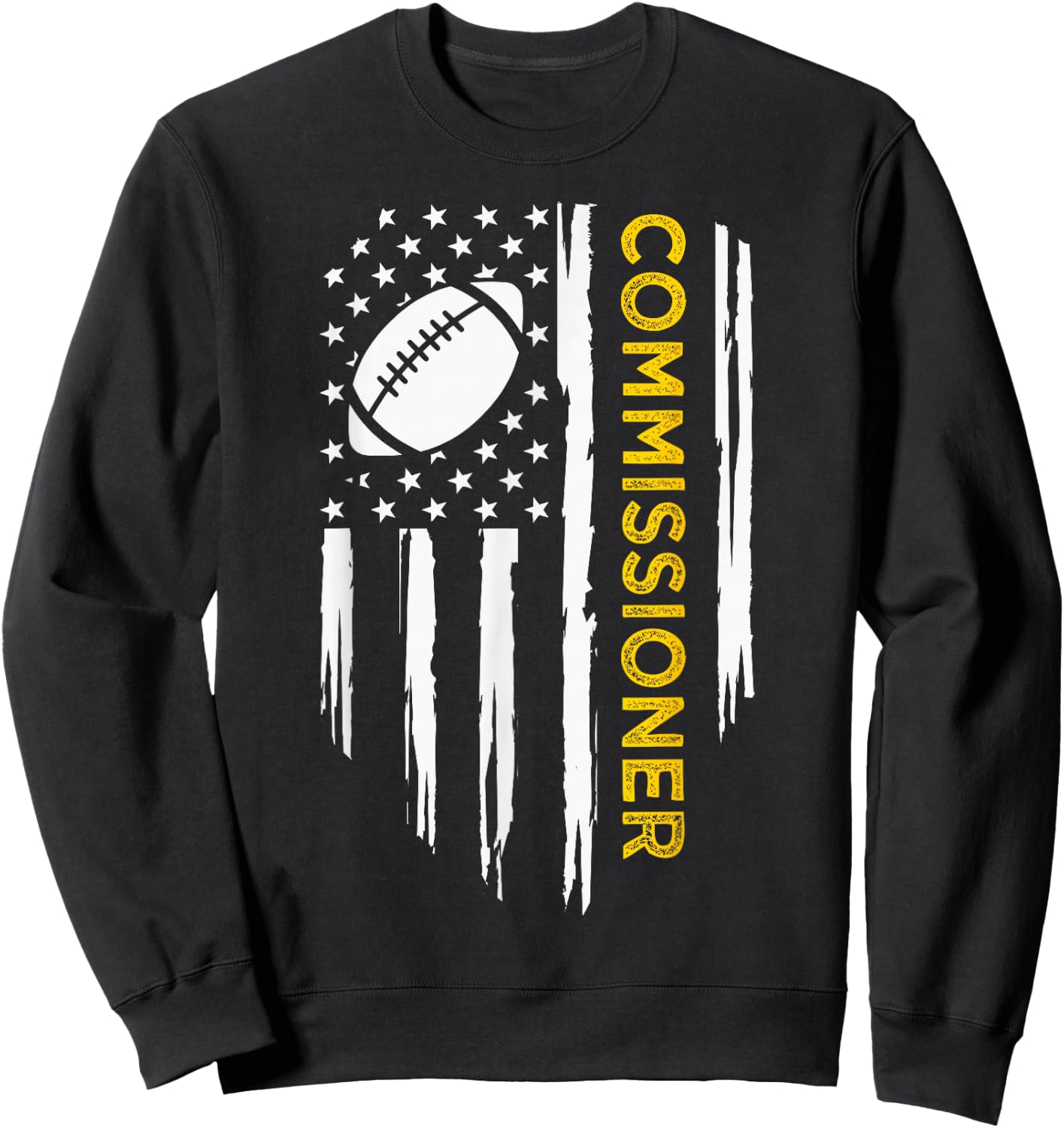Commissioner Fantasy Football - American Commish Flag Sweatshirt - Sweatshirt | Black