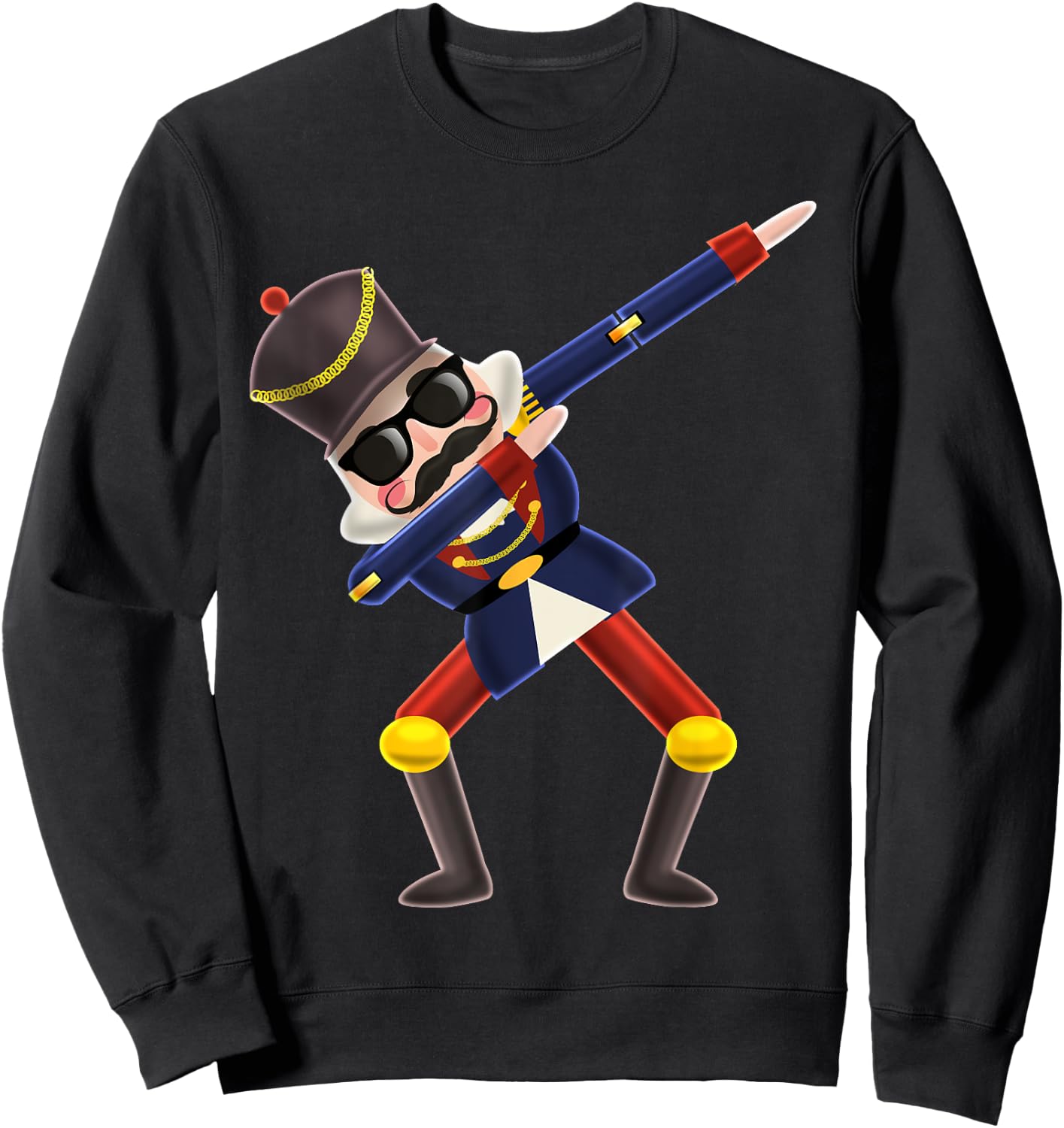 Dabbing Nutcracker Christmas Shirt Nutcracker Christmas Gift Sweatshirt - Sweatshirt | Black