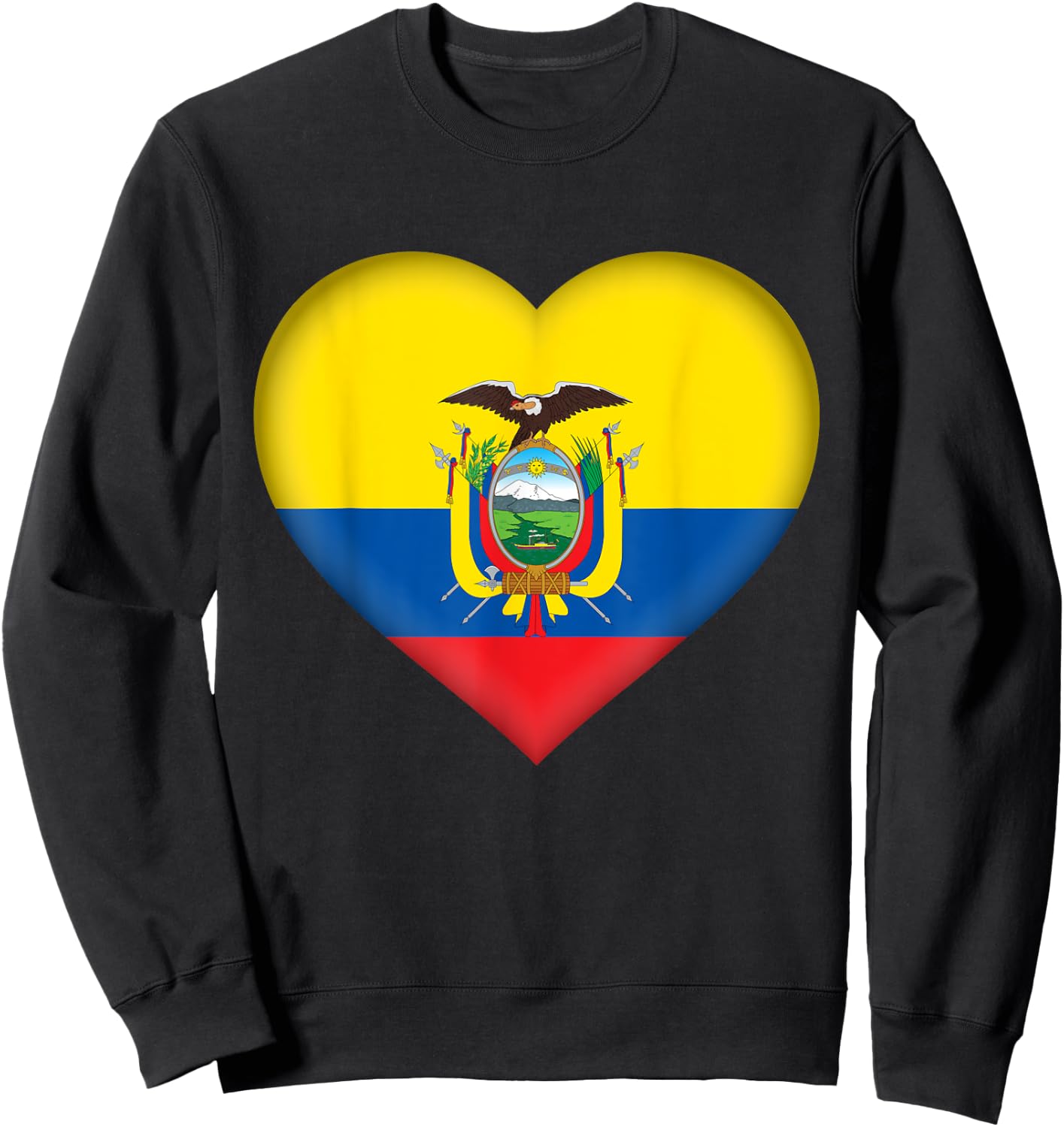 I Love Ecuador | Ecuadorian Flag Heart Outfit Sweatshirt - Sweatshirt | Black